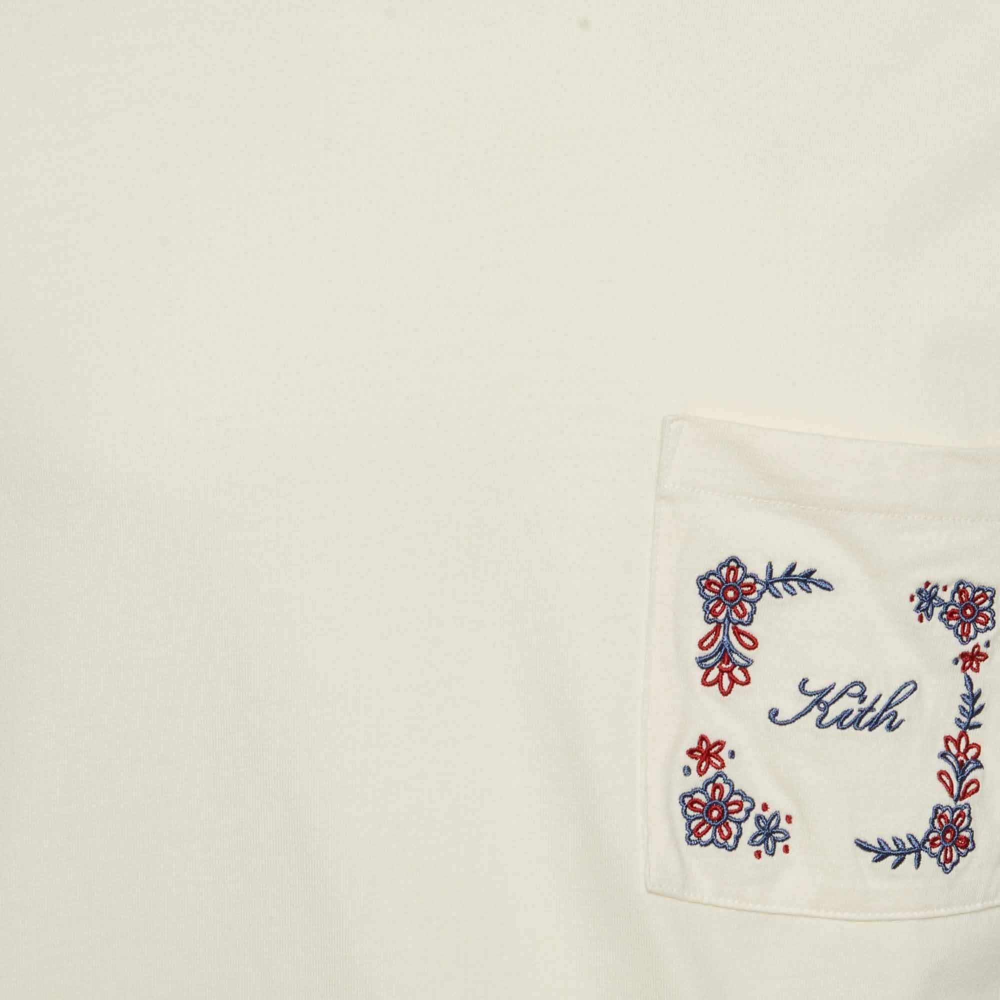 Kith Beige Floral Logo Embroidered Jersey Pocket T-Shirt L Kith | TLC
