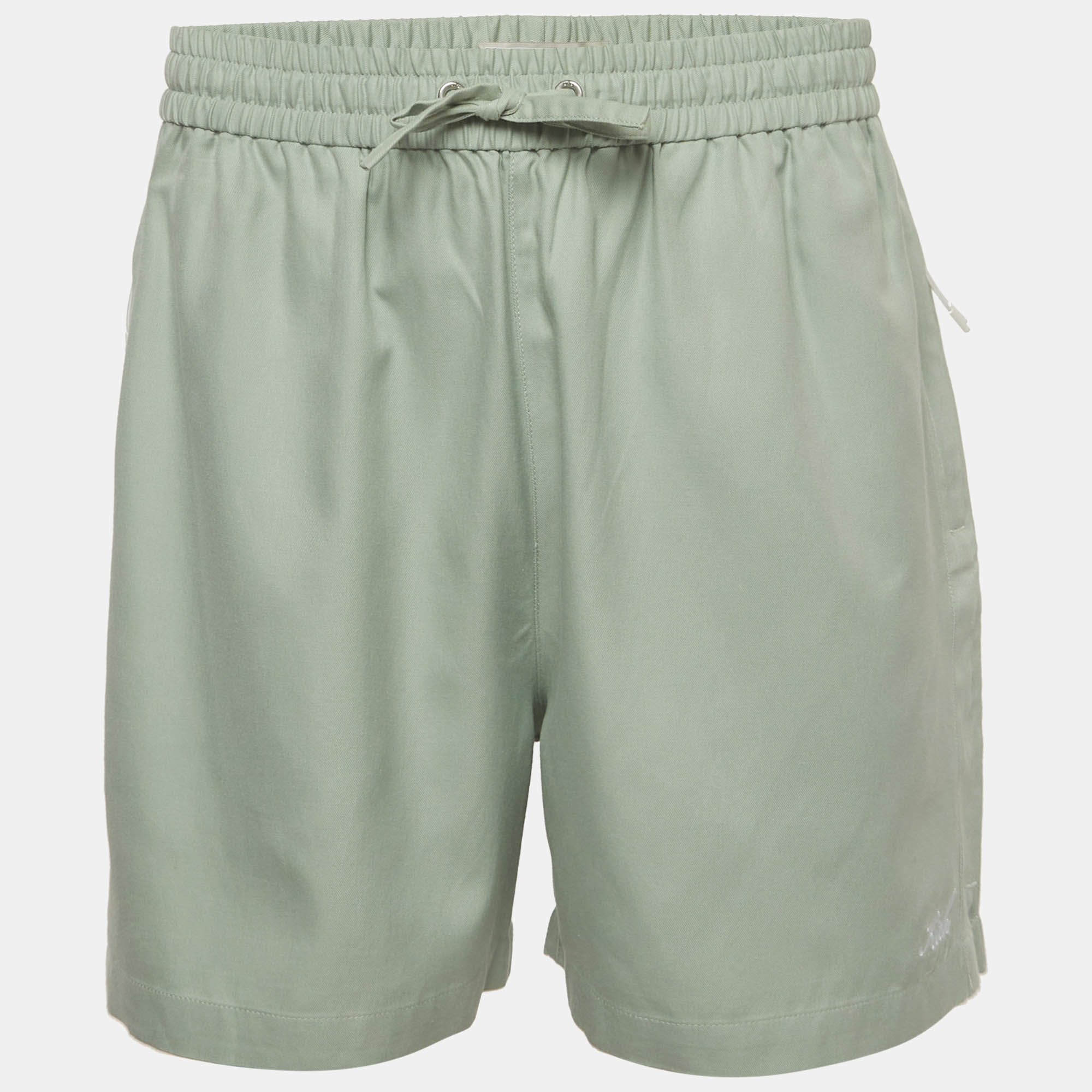 Pre Owned Kith Green Silk Blend Active Shorts L
