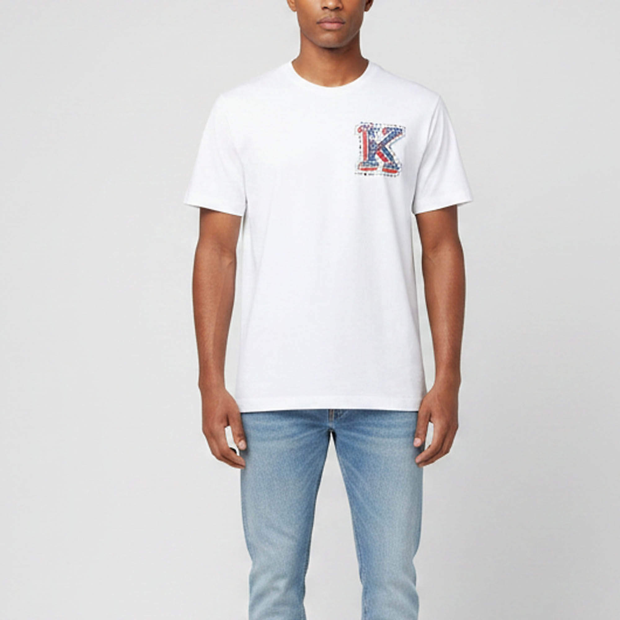 مملوكة مسبقًا Kith White Logo Print Cotton T-Shirt M