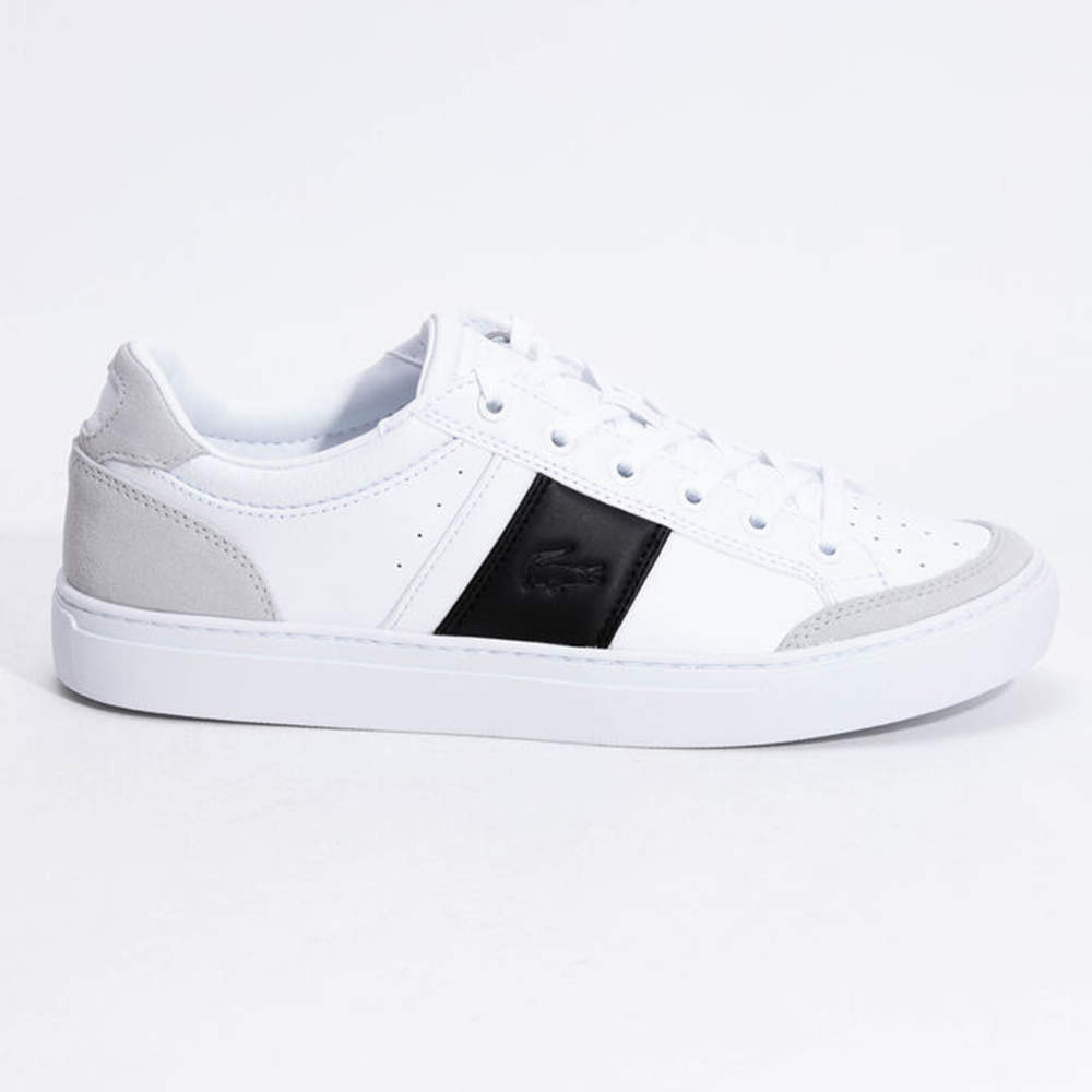 Lacoste White Courtline Lace-Up White/Black Sneakers Size 44.5 (Available for UAE Customers Only)