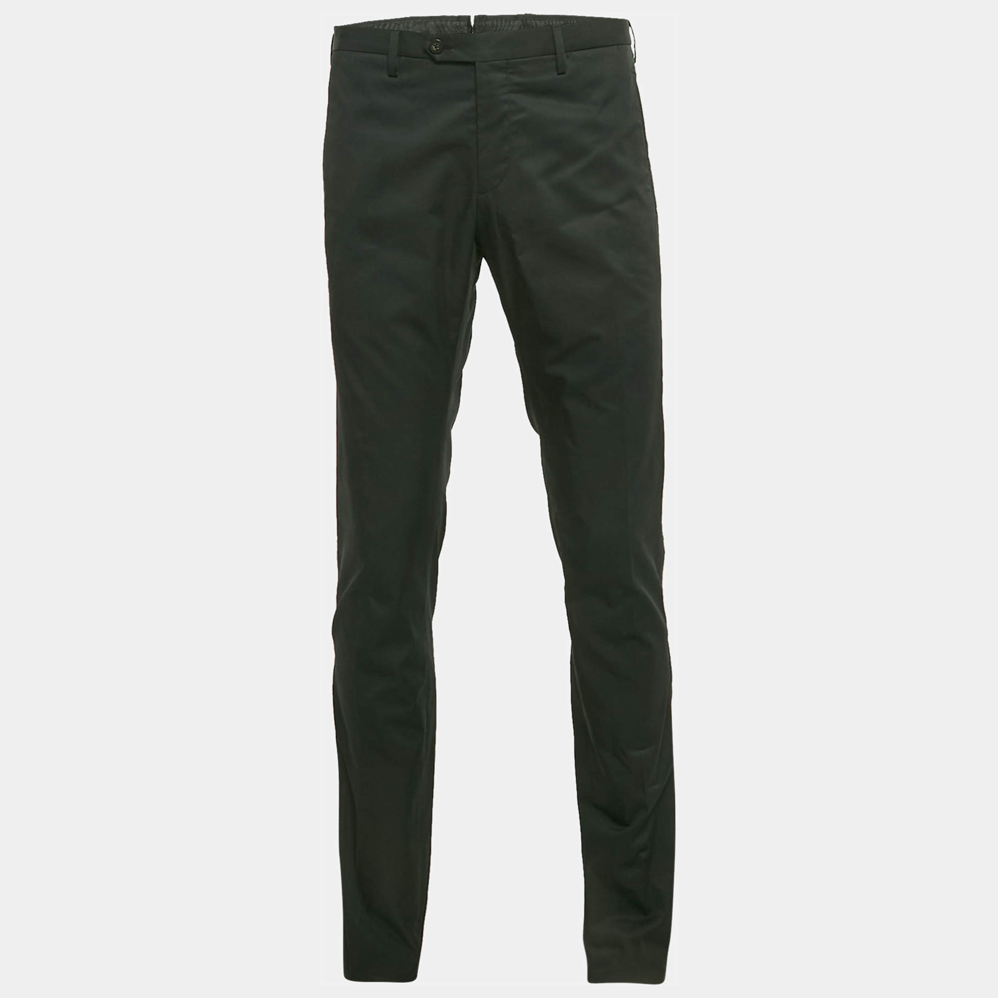 Lanvin Black Cotton Formal Trousers L