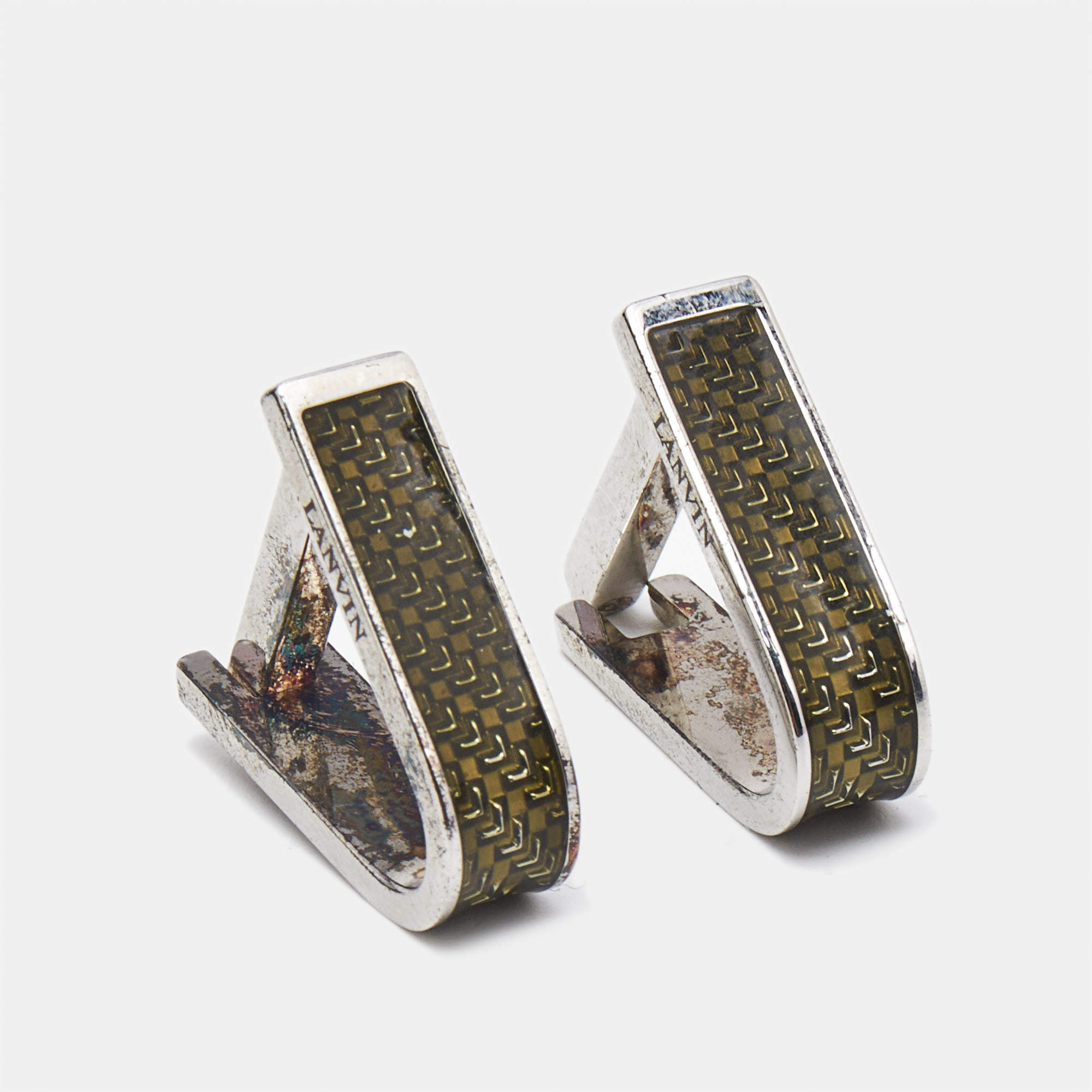 Lanvin Enamel Sterling Silver Cufflinks