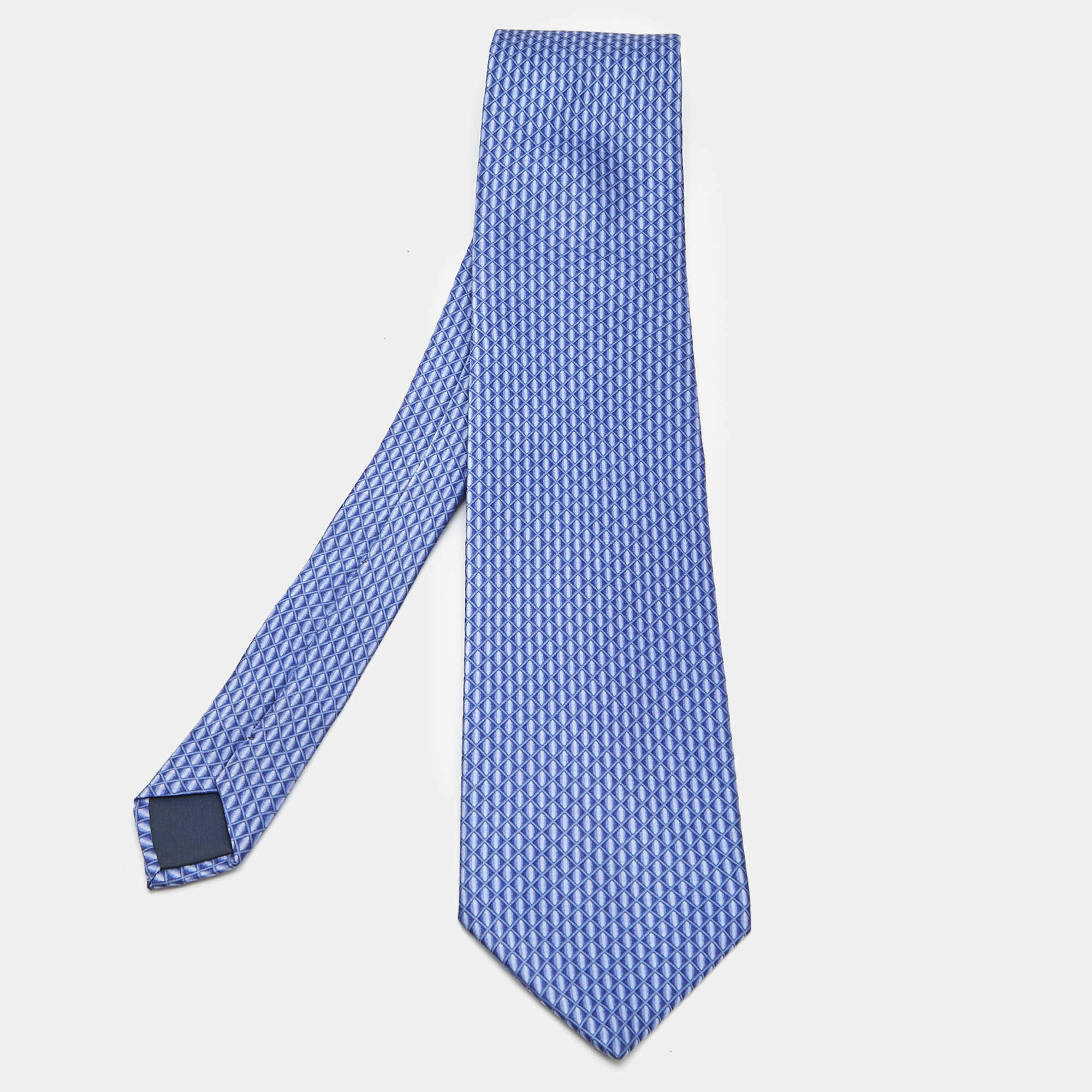 Pre Owned Lanvin Blue Print Silk Tie