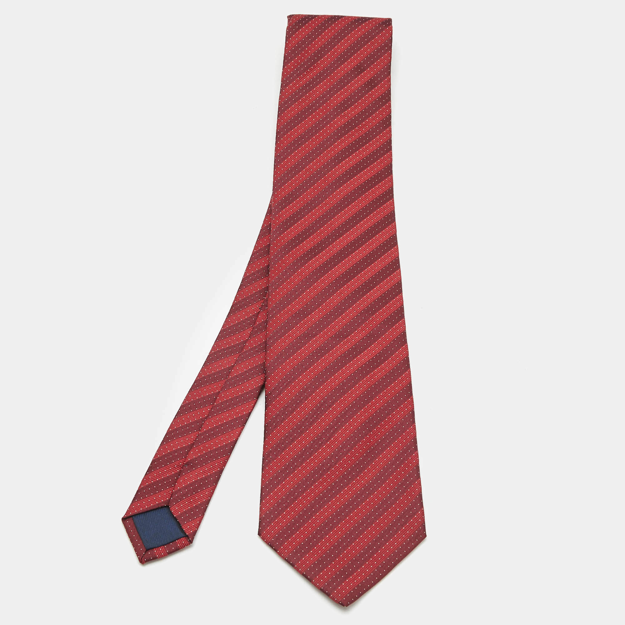 Pre Owned Lanvin Red Silk Jacquard Tie