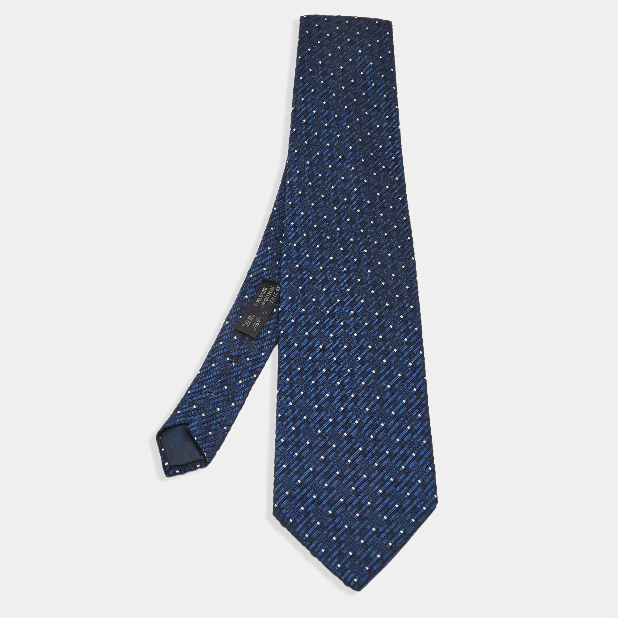 ファッション雑貨・小物その他 Saint Laurent Navy blue/multicolored striped silk tie s-l400.jpg