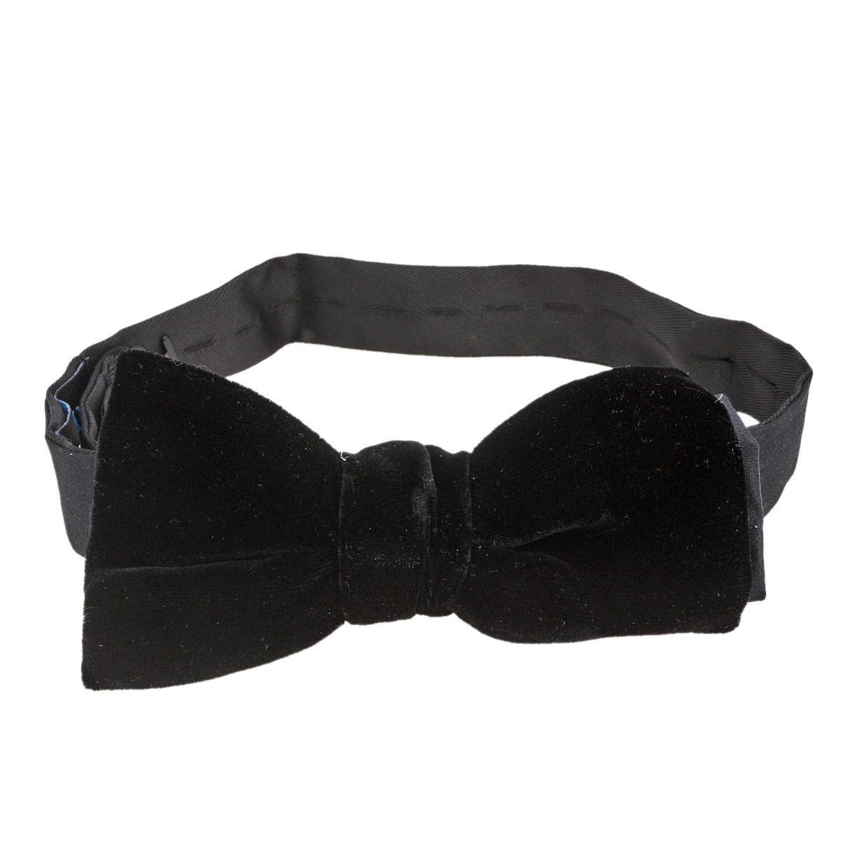 Pre Owned Lanvin Black Velvet Bow Tie