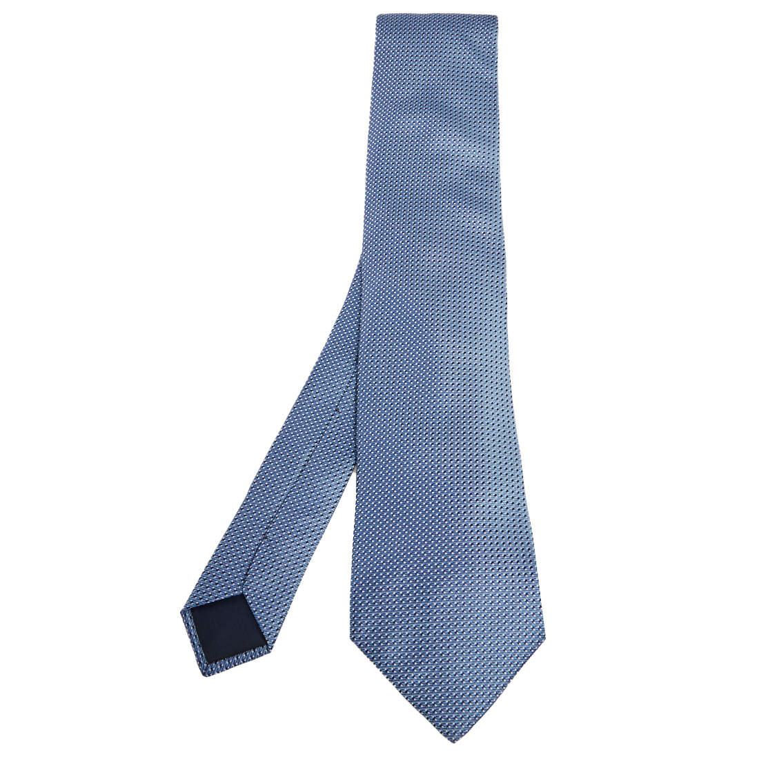 Pre Owned Lanvin Blue Patterned Silk Jacquard Tie