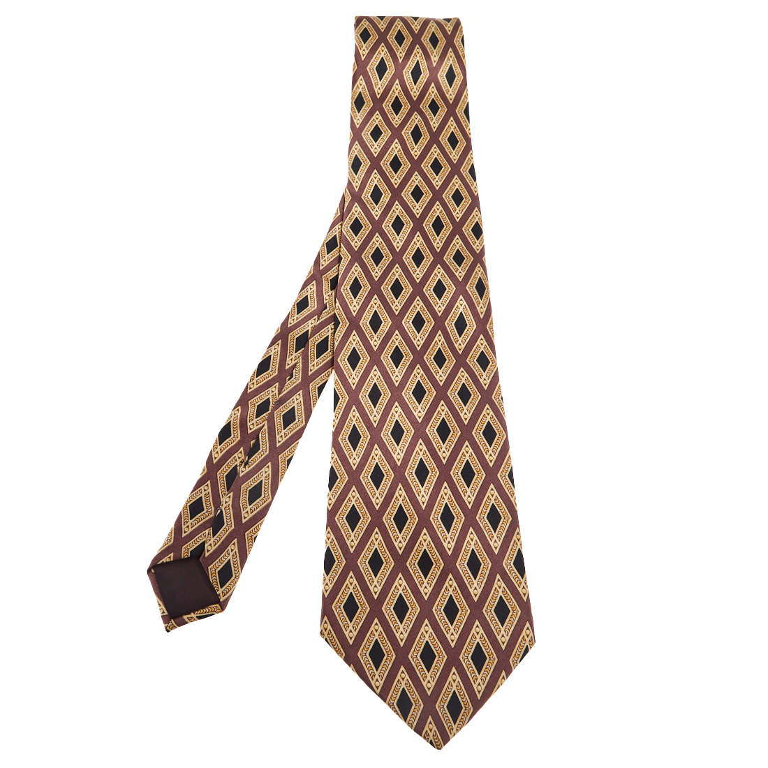 Pre Owned Lanvin Multicolor Diamond Printed Silk Tie