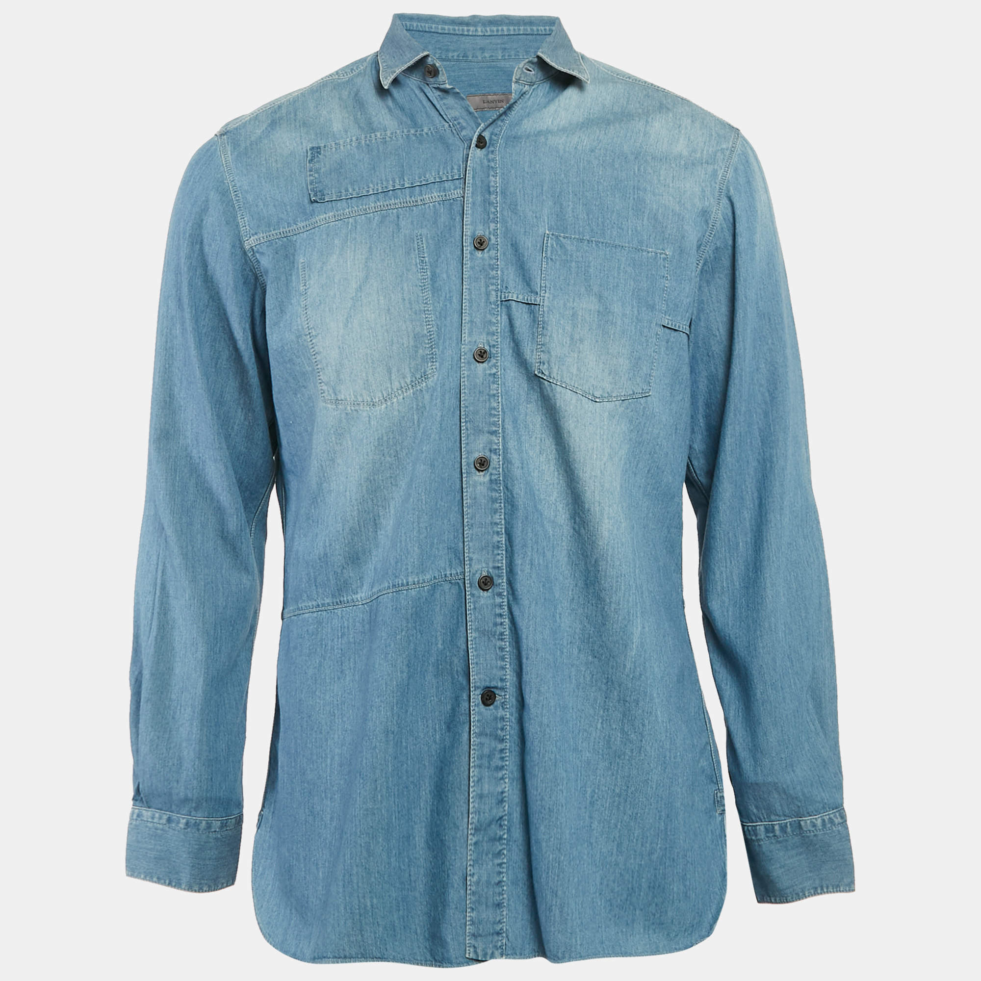 Lanvin Blue Washed Denim Long Sleeve Shirt M