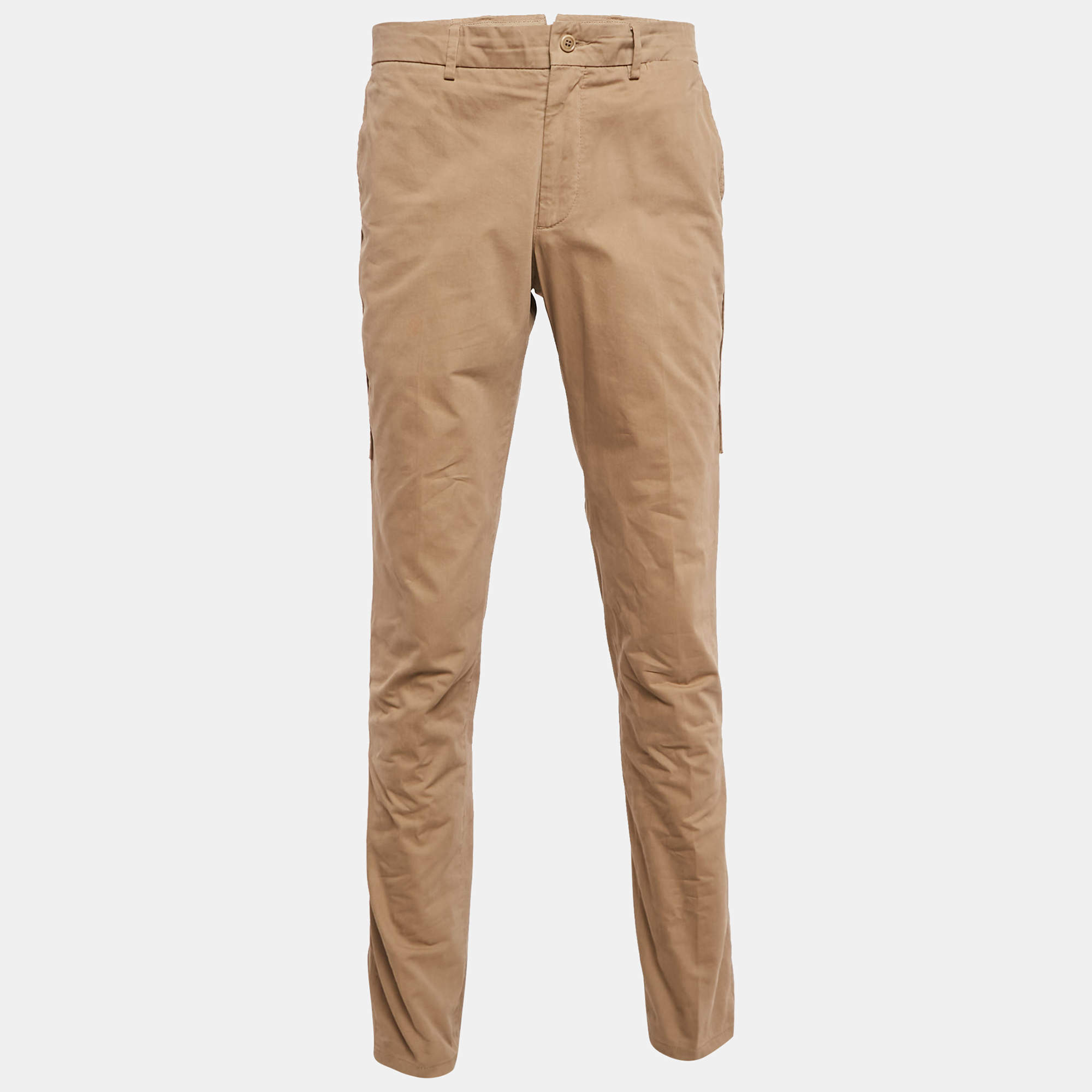 Lanvin Dark Beige Cotton Gabardine Trousers M 