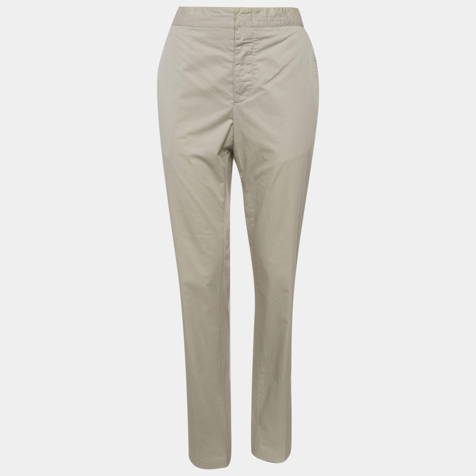 Pre Owned Lanvin Grey Cotton Trousers S