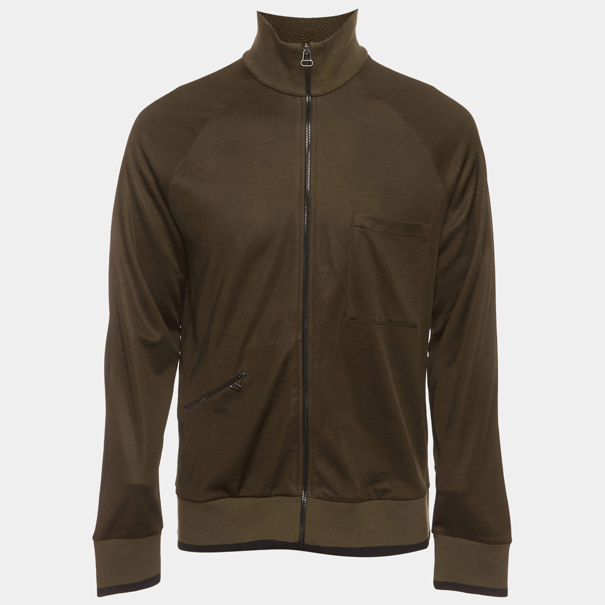 مملوكة مسبقًا Lanvin Brown Jersey Zip-Up Jacket L
