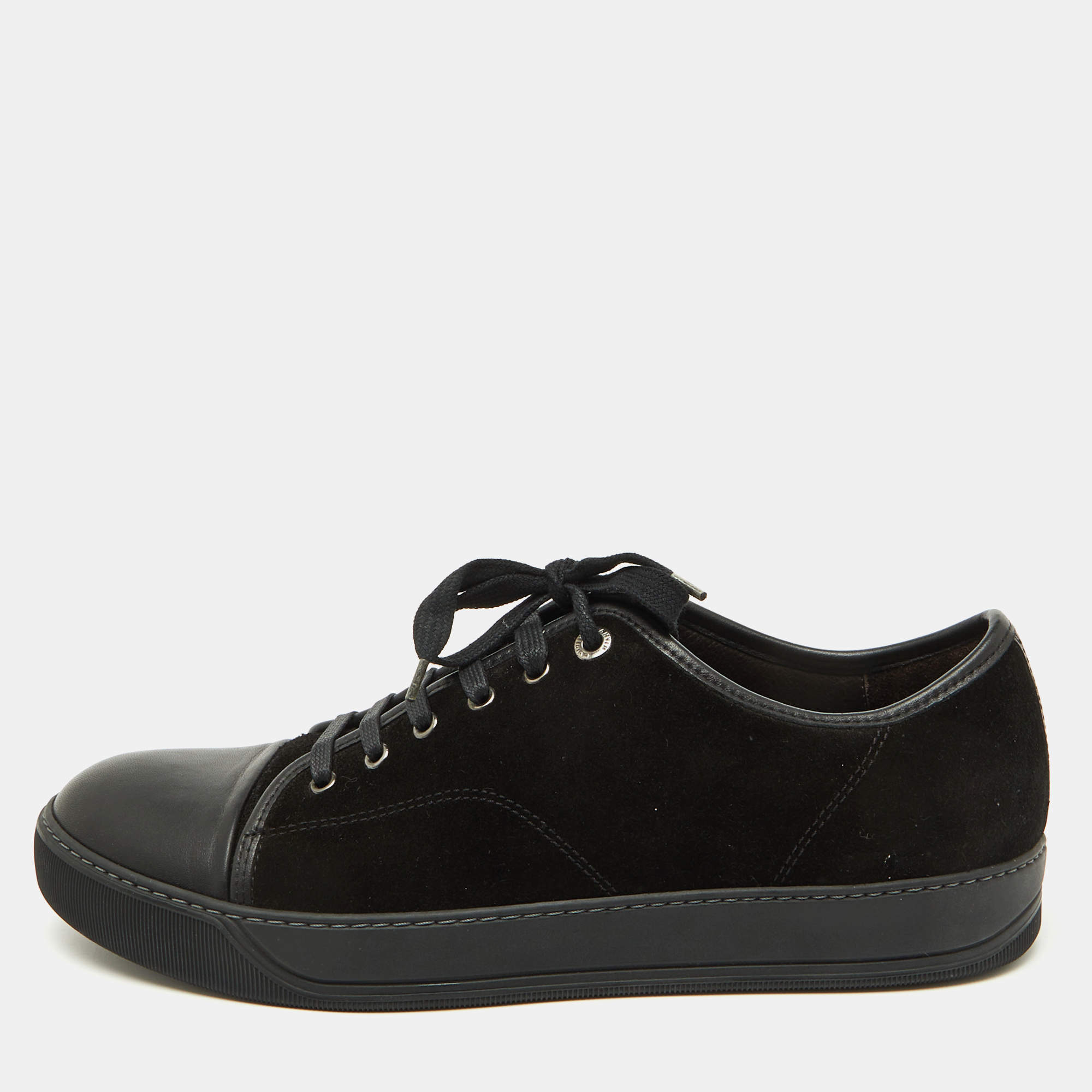 Lanvin Black Suede and Leather DDB1 Low Top Sneakers Size 43