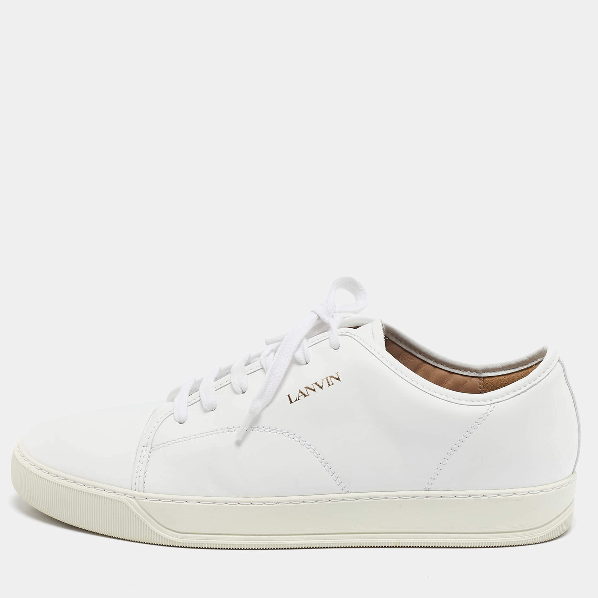 Lanvin White Leather Low Top Sneakers Size 44