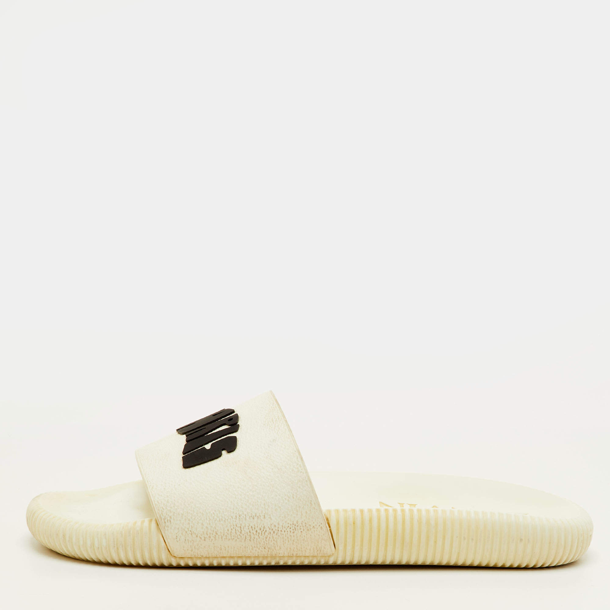 مملوكة مسبقًا Lanvin Arpege Size 42 White Rubber Flat Slide Sandals