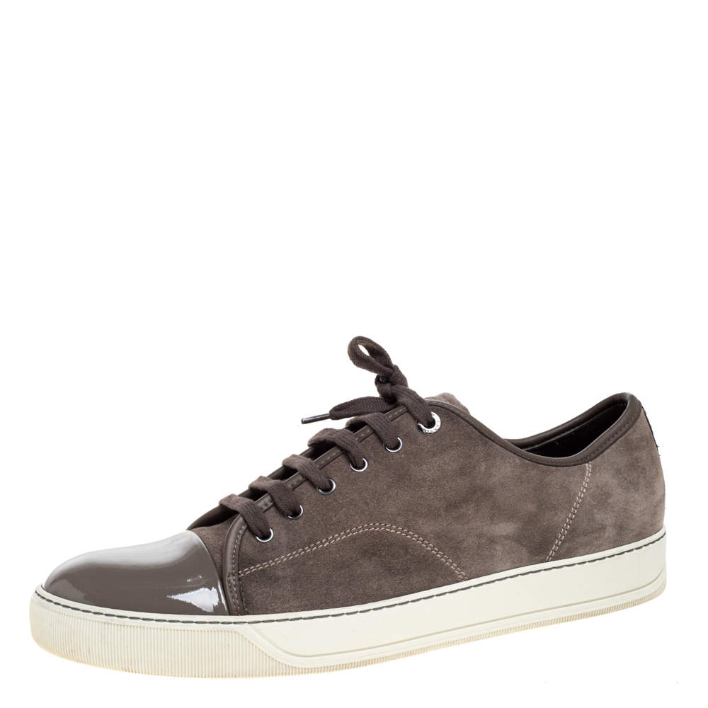 lanvin grey suede sneakers