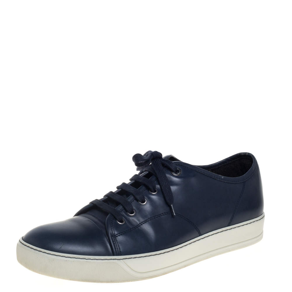 Lanvin Blue Leather Low top Sneakers Size 44