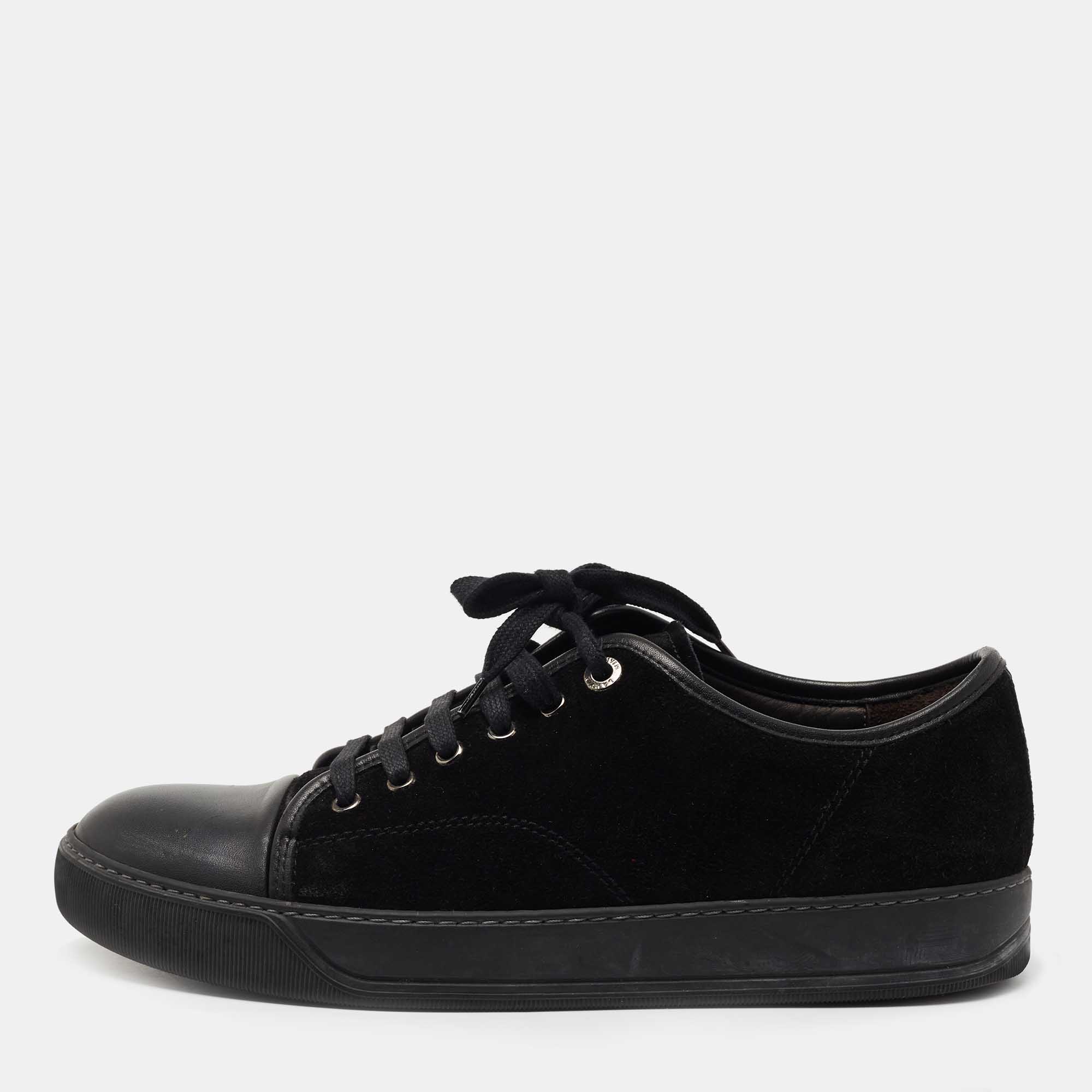 Pre Owned Lanvin Black Suede and Leather DDB1 Low Top Sneakers Size 41