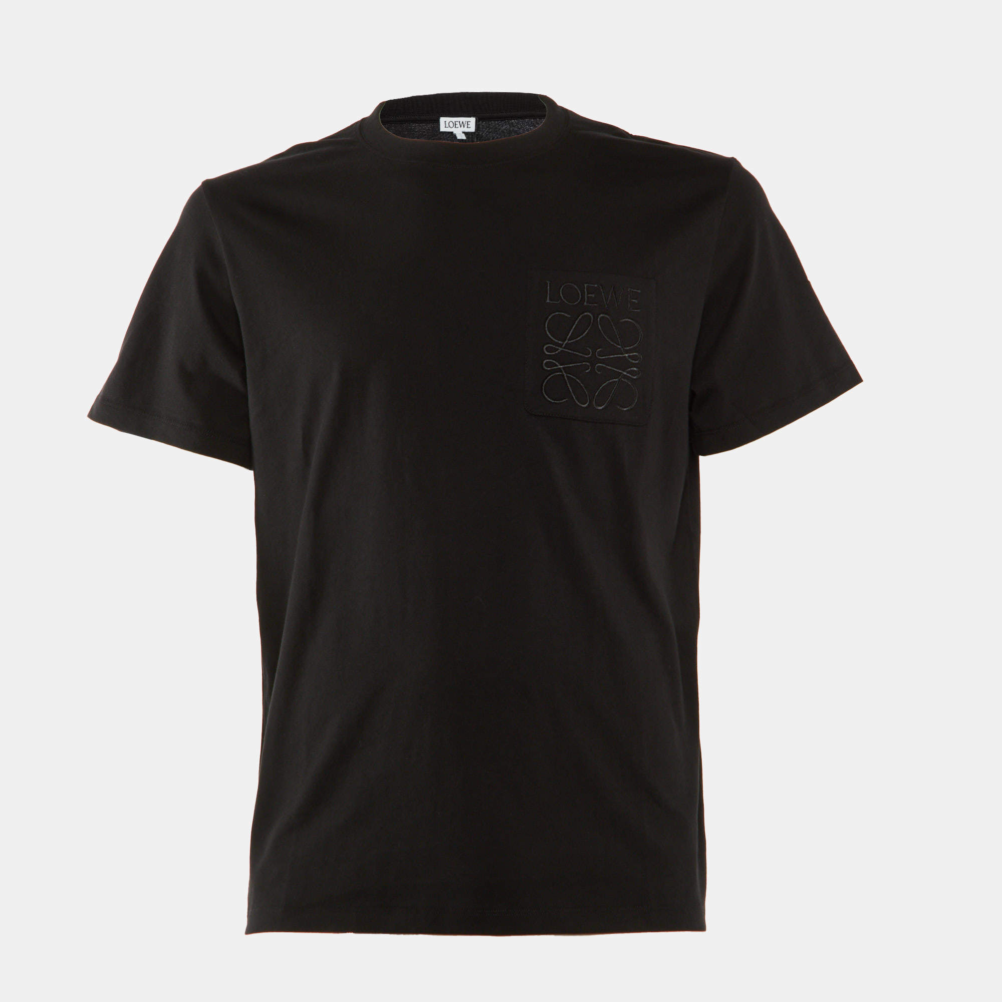 Pre Owned Loewe Black Cotton Anagram Embroidered Relaxed Fit T-Shirt S
