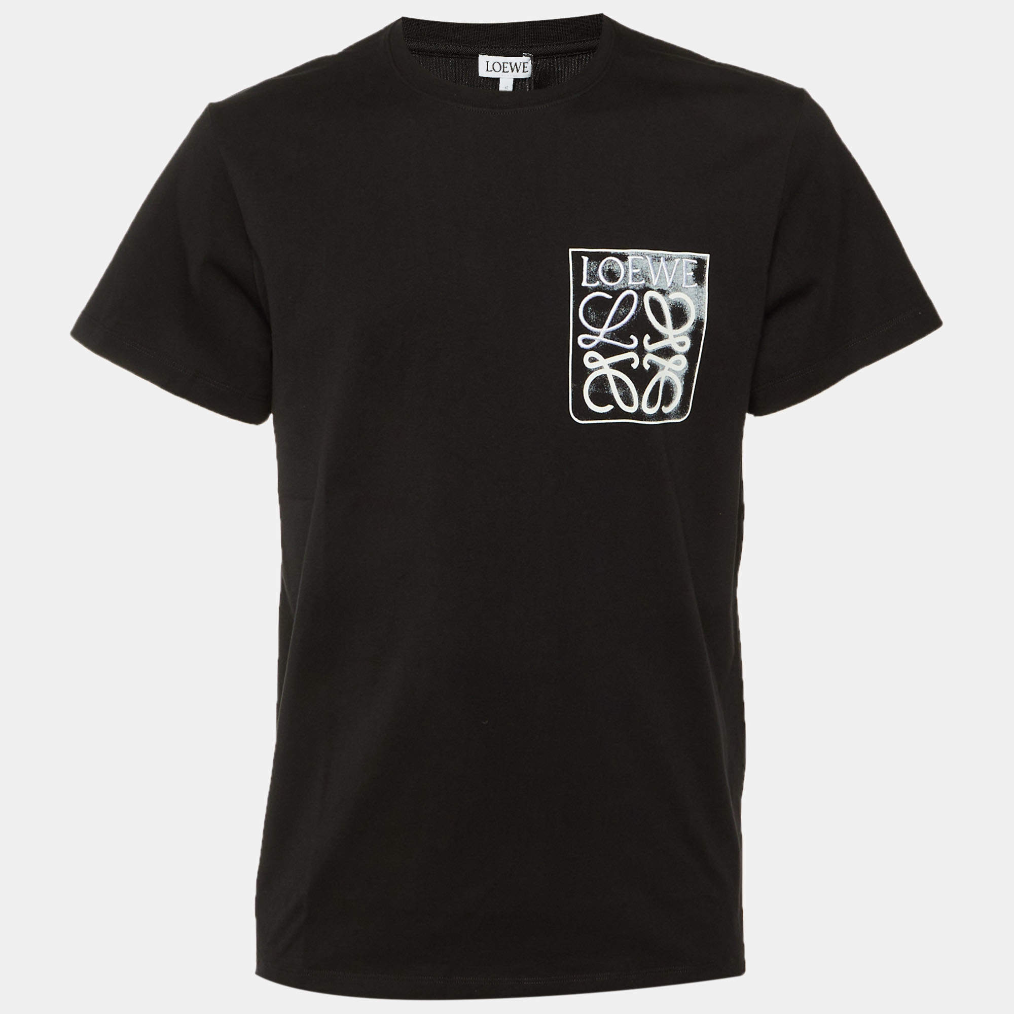 مملوكة مسبقًا Loewe Black Cotton Anagram Fake Pocket T-Shirt M