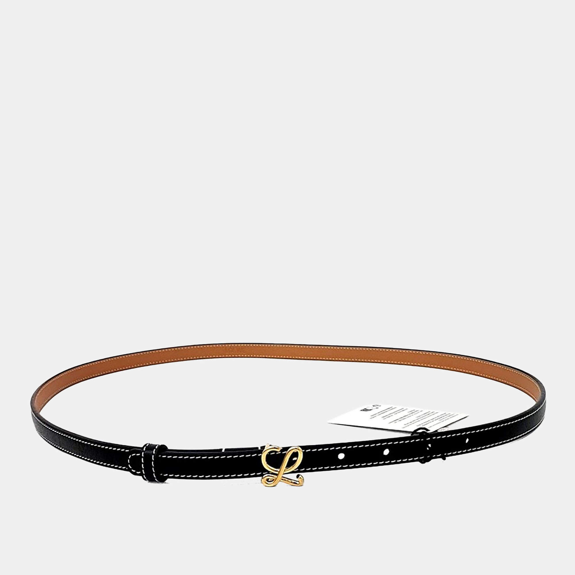 Pre Owned Loewe Black Leather Belt