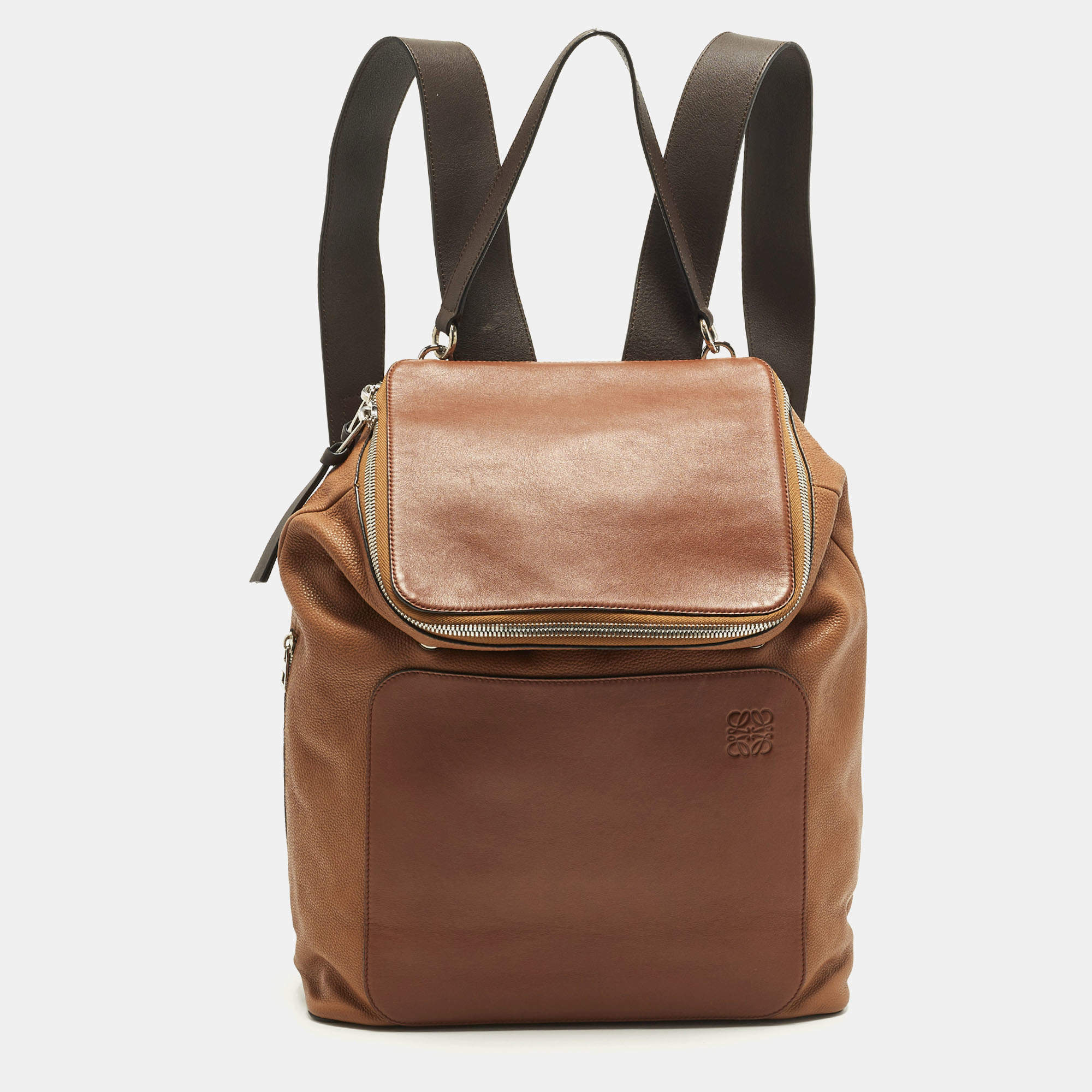 Pre Owned Loewe Goya Brown Leather Backpack