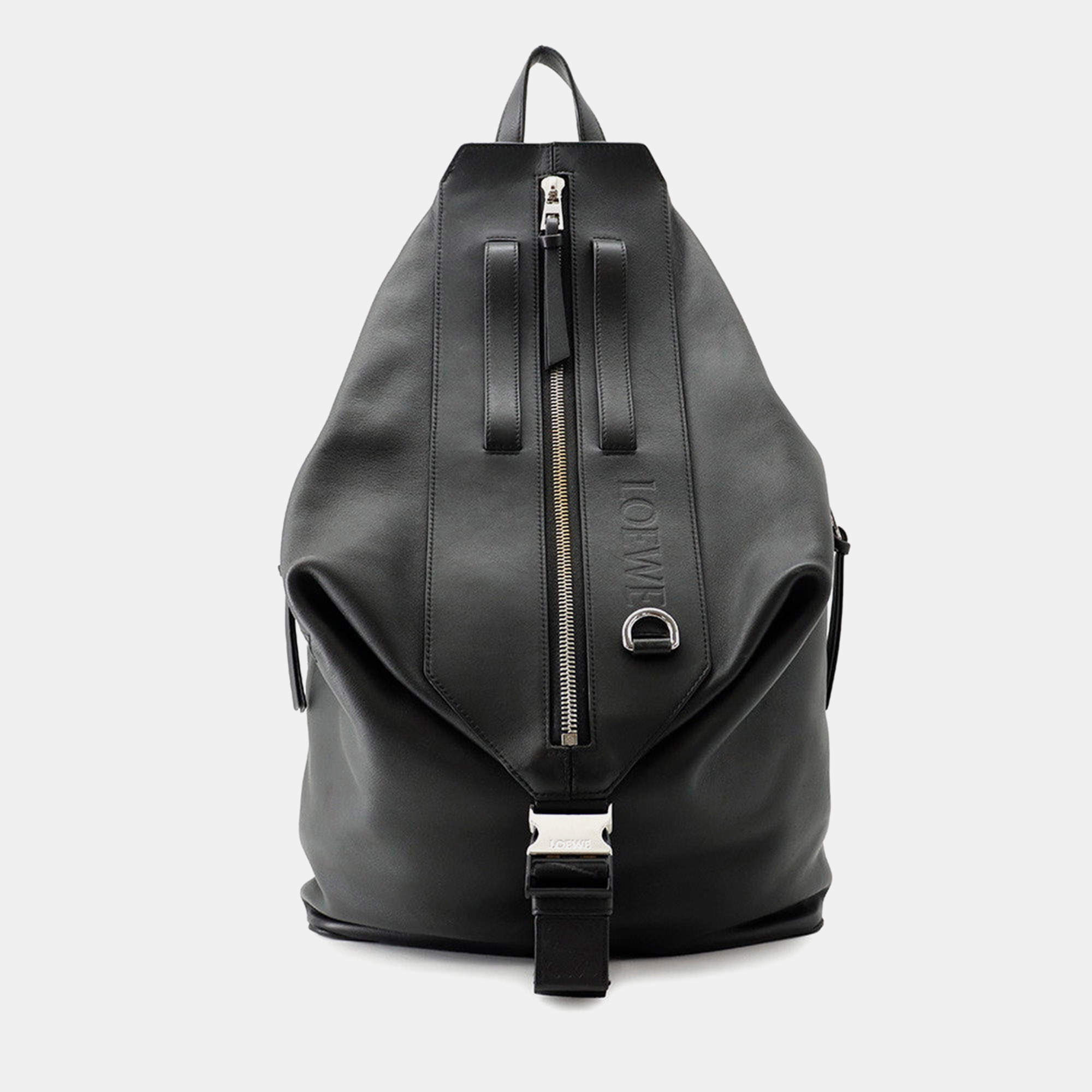 Pre Owned Loewe Convertible Black Leather Backpack Bag