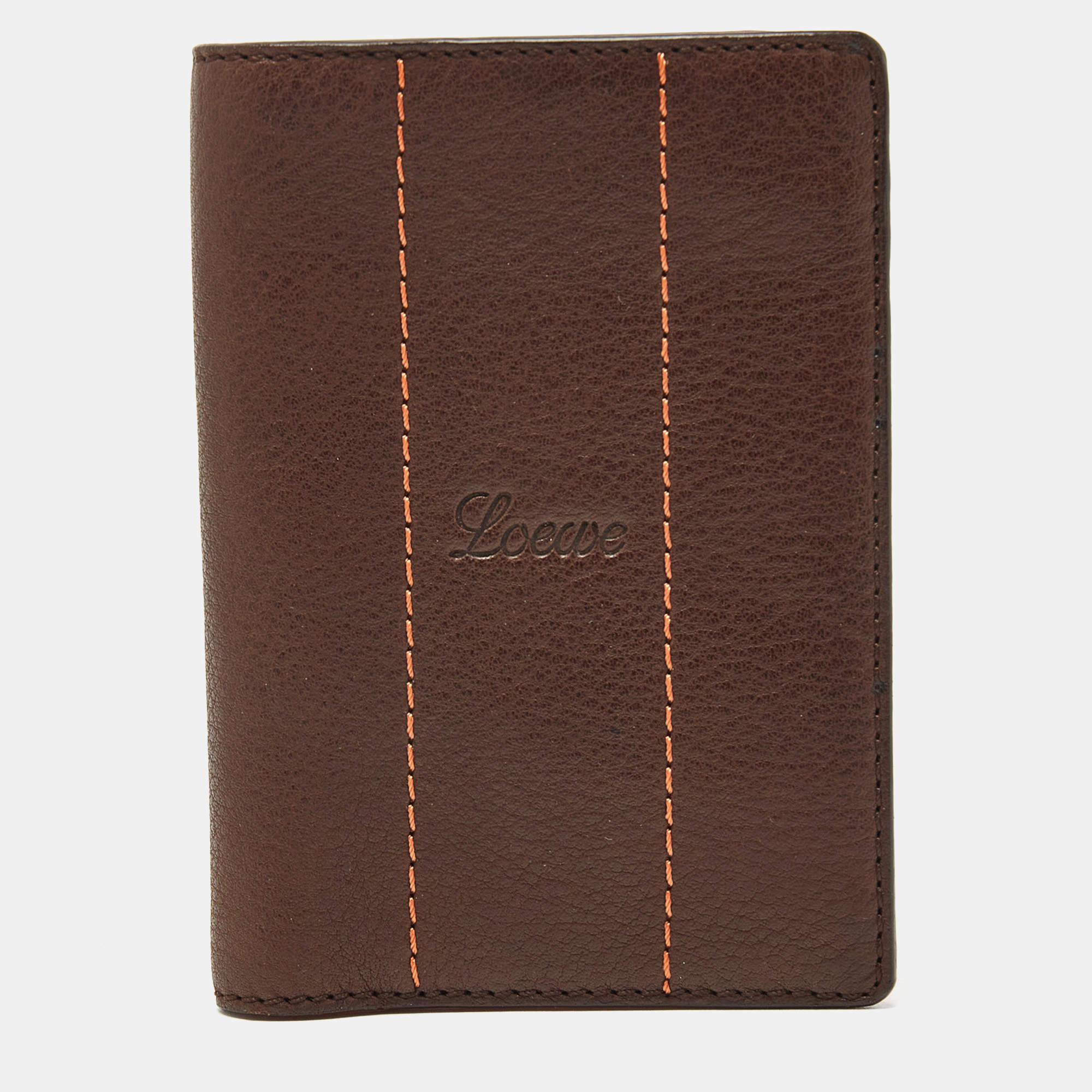 Loewe Brown Leather Bifold Card Case