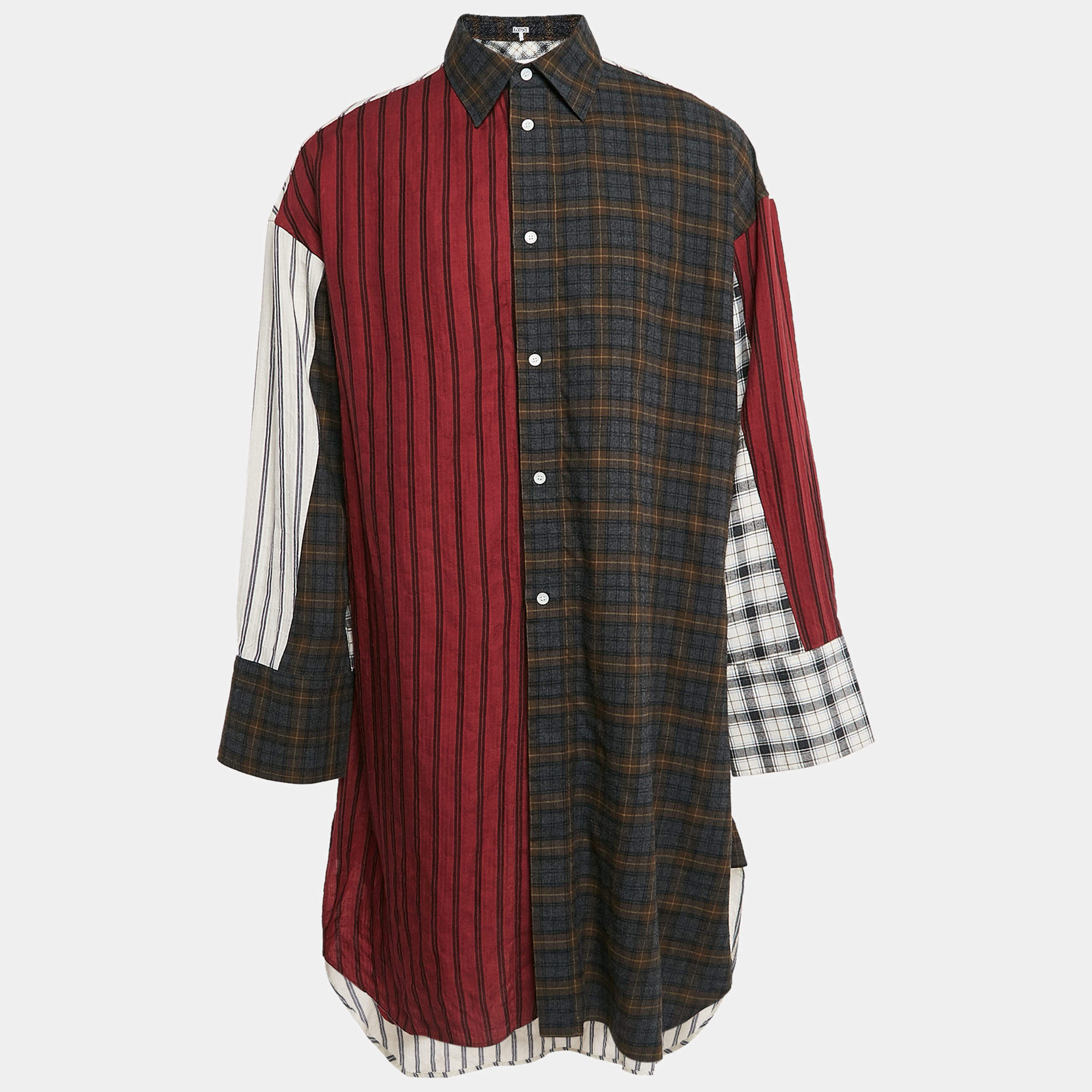 Loewe Multicolor Patterned Cotton Blend Oversize Shirt M
