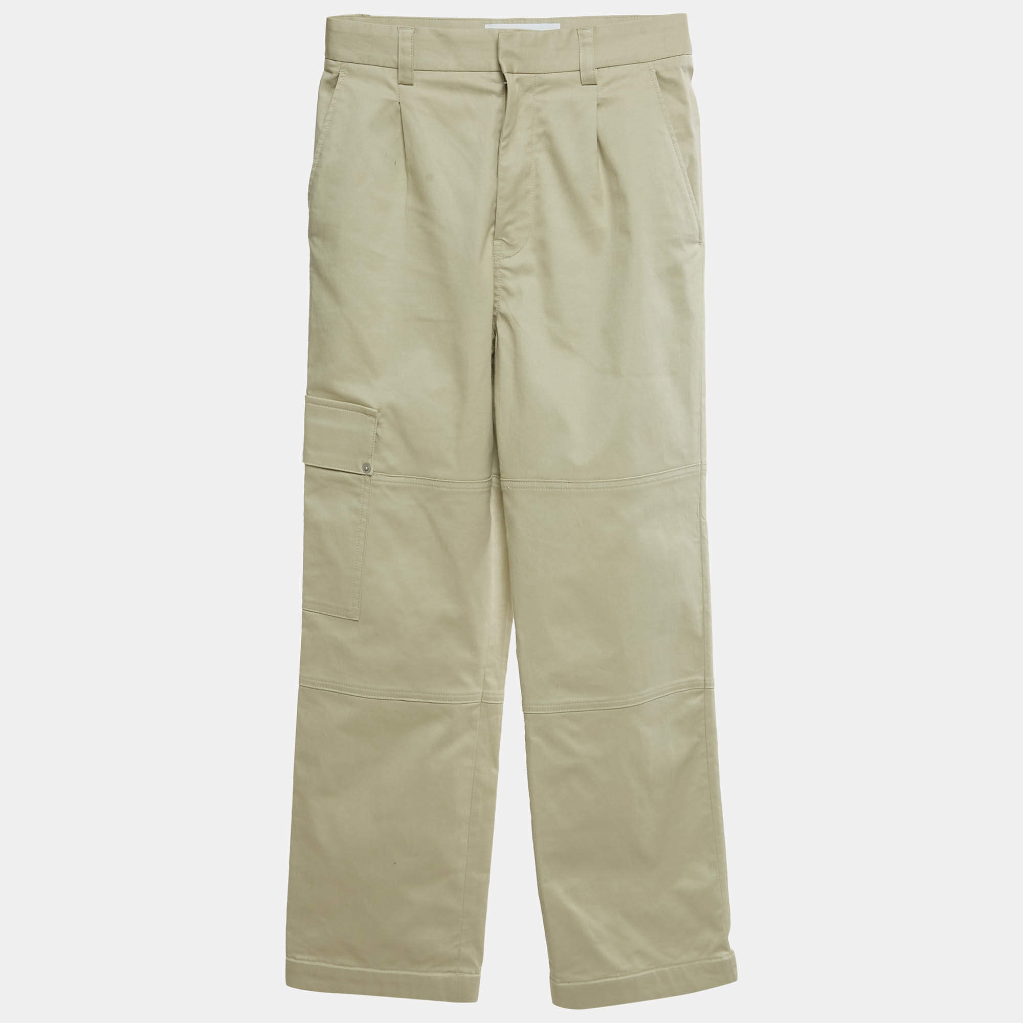 Pre Owned Loewe Stone Beige Cotton Gabardine Cargo Pants XXS