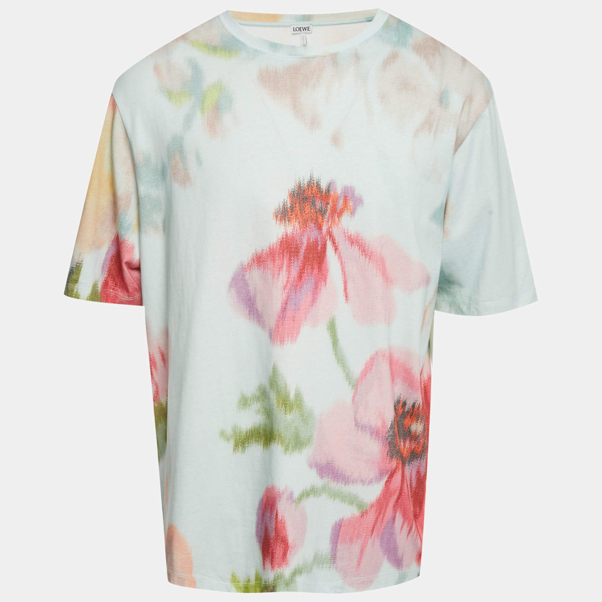 Pre Owned Loewe Multicolor Floral Print Cotton Oversize T-Shirt L