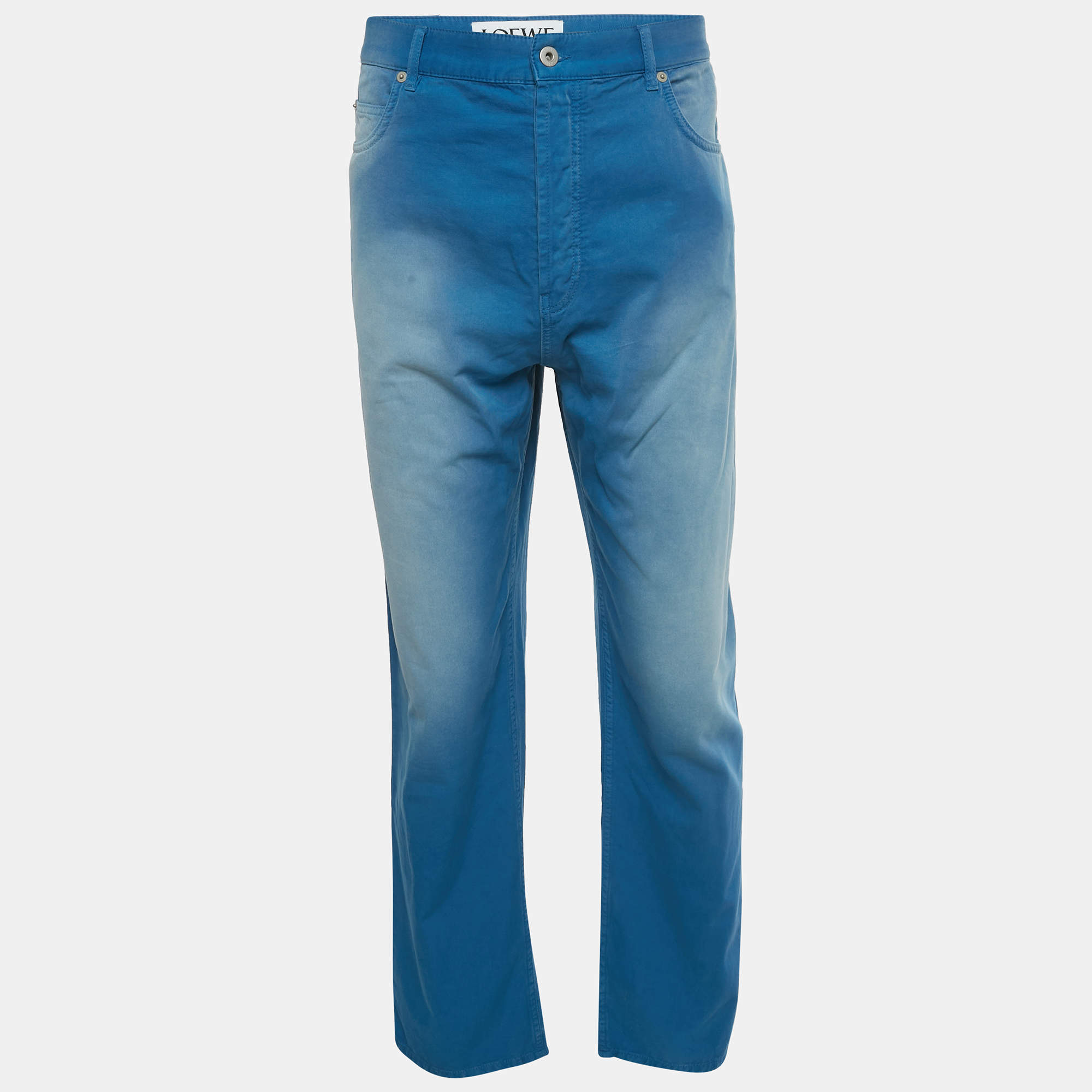 Pre Owned Loewe Washed Blue Denim Straight Fit Jeans XXL Waist 37" 
