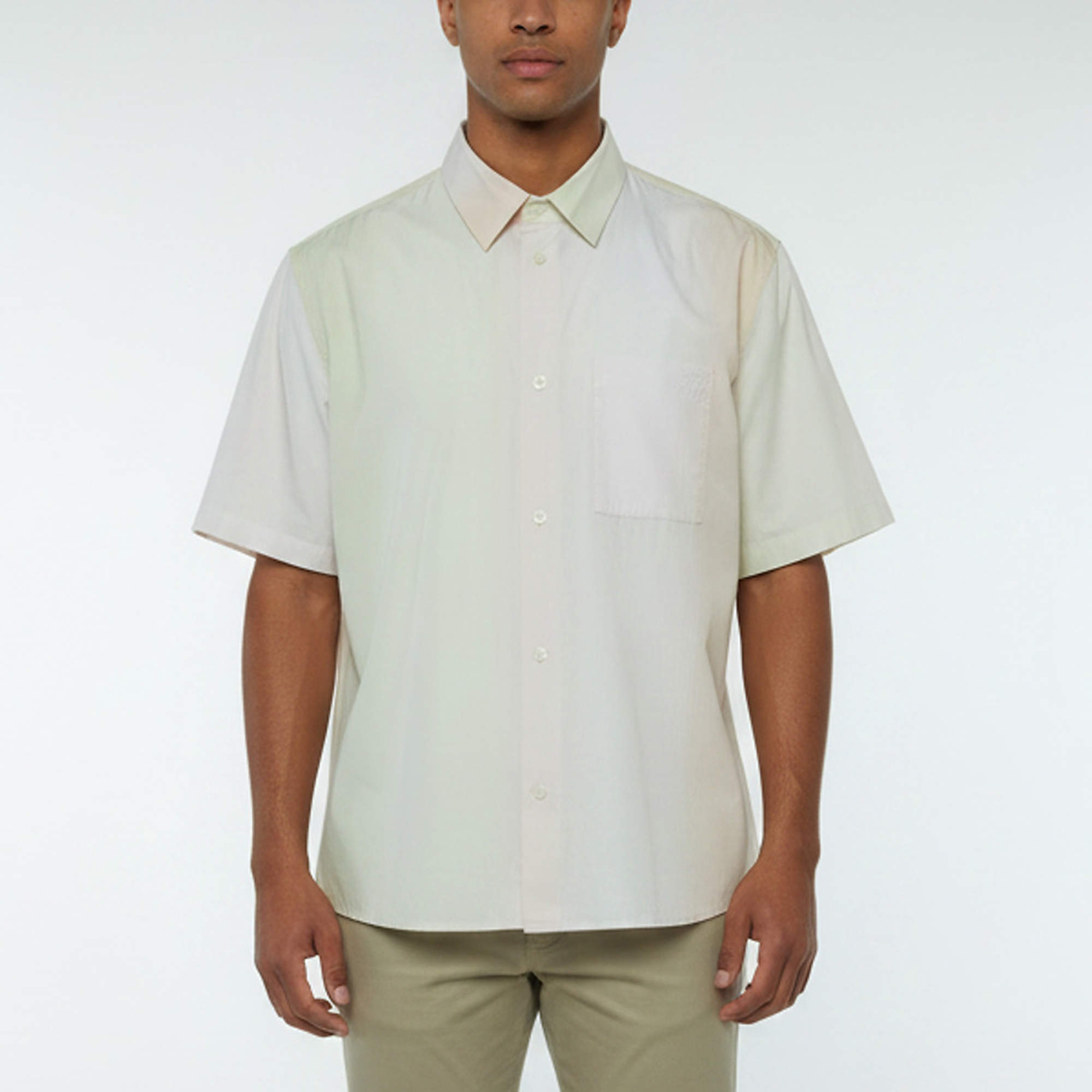 Pre Owned Loewe Multicolor Ombre Striped Poplin Short Sleeved Shirt XL