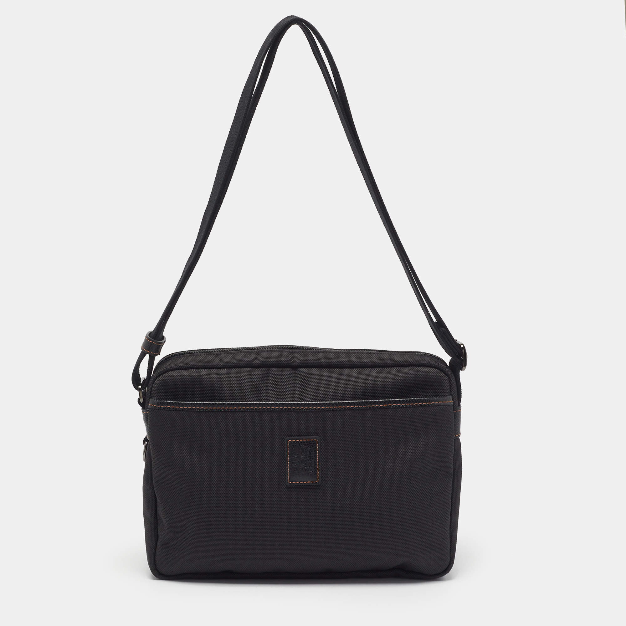 Pre Owned Longchamp Boxford Medium Black Nylon Camera Bag