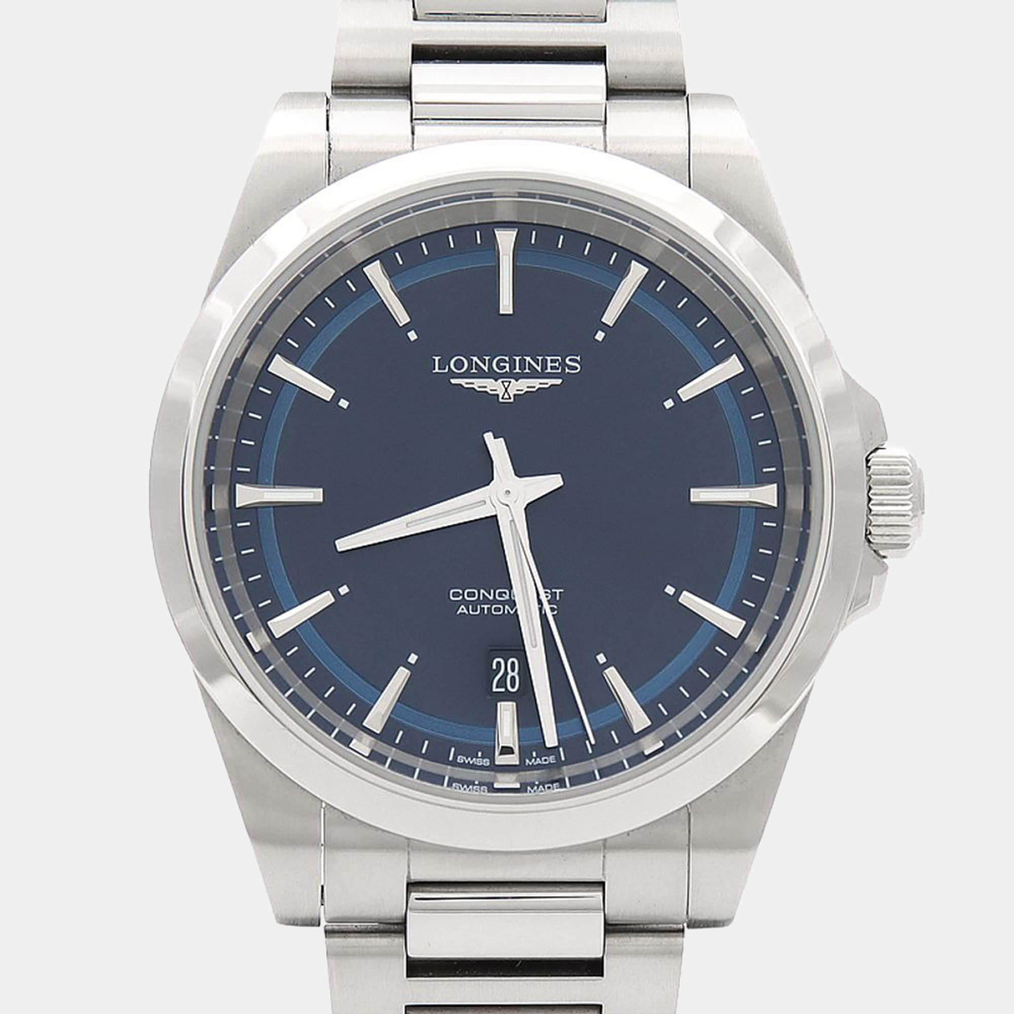 Pre Owned Longines Conquest L3.830.4 Automatic Stainless Steel Men's Wristwatch 42 mm