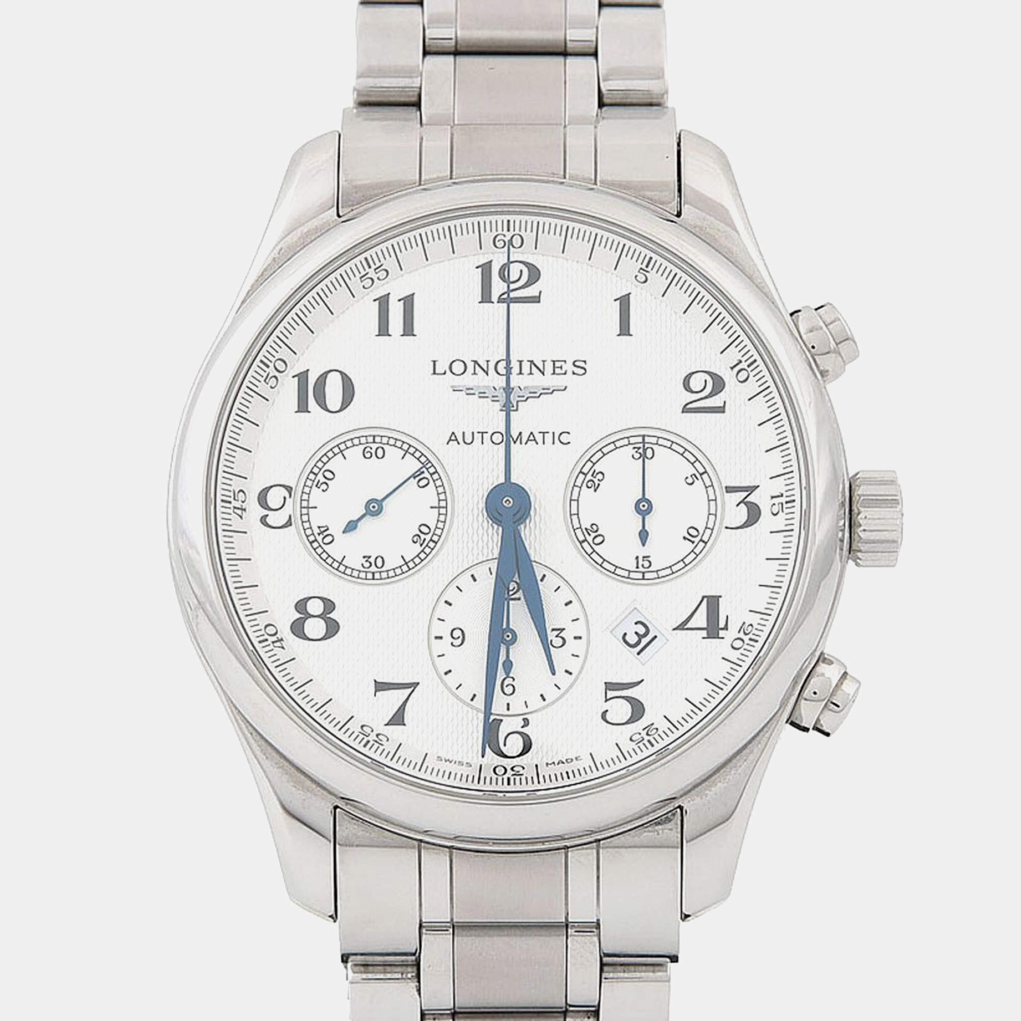 Pre Owned Longines Master Collection L2.759.4.78.6 Silver Stainless Steel Automatic Men's Watches 42mm
