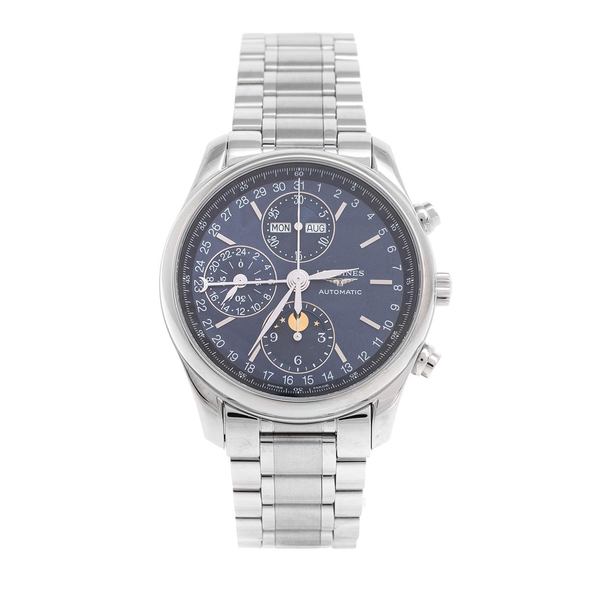 Longines Blue Stainless Steel Master Collection L26734 Automatic Men's Wristwatch 40 mm