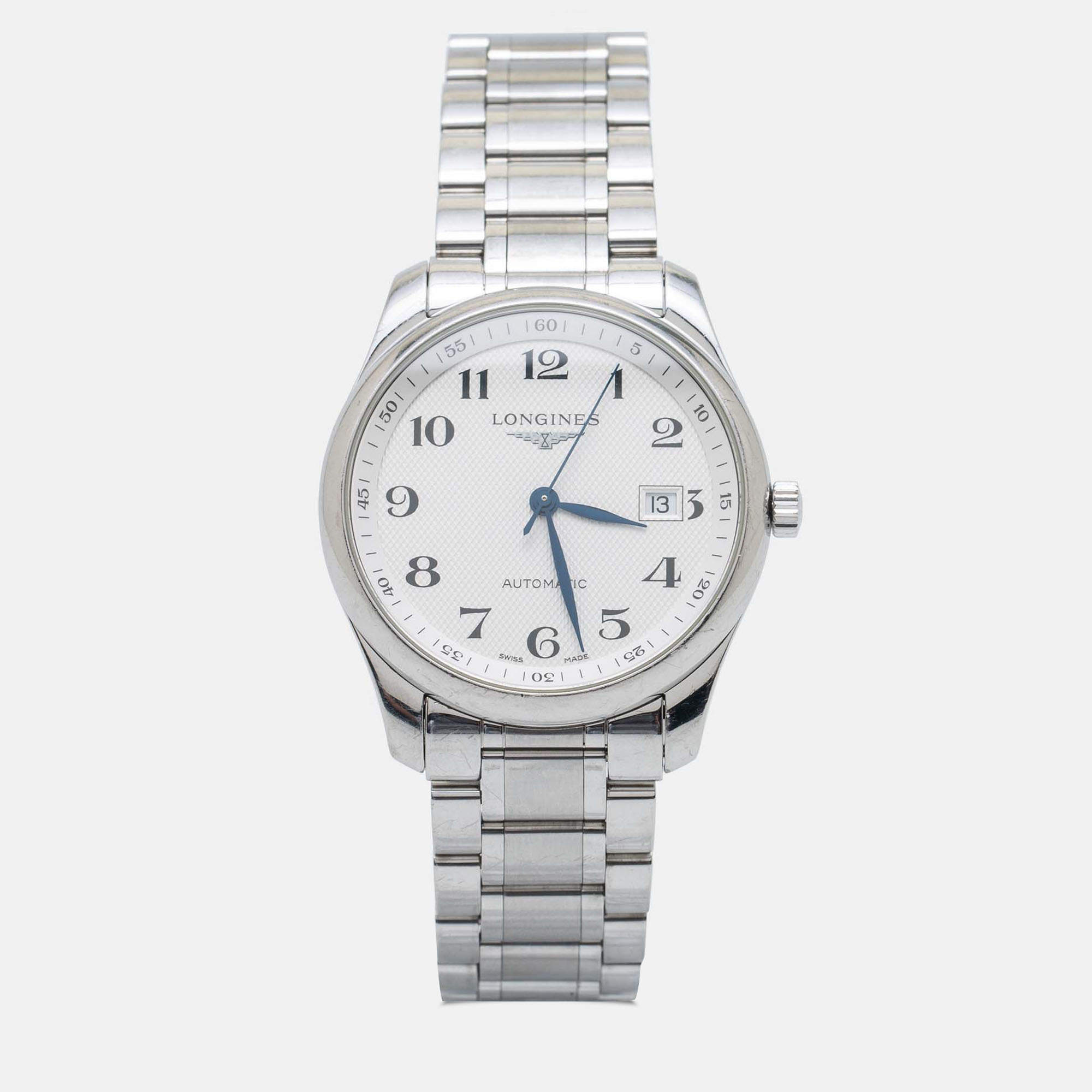 Pre Owned Longines Silver Stainless Steel Master Collection L2.793.4 Men's Wristwatch 40 mm