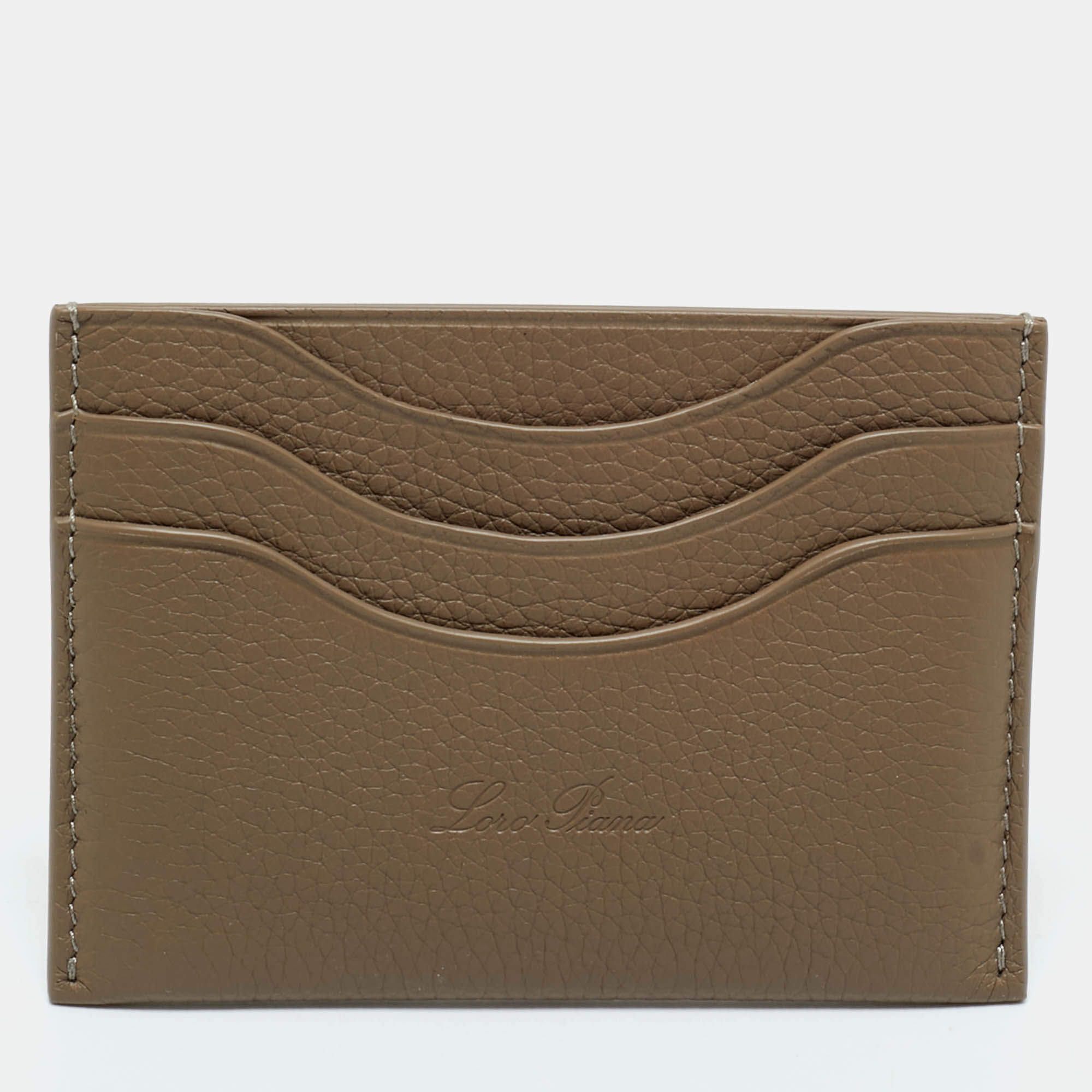 Pre Owned Loro Piana Beige Leather Extra Card Holder