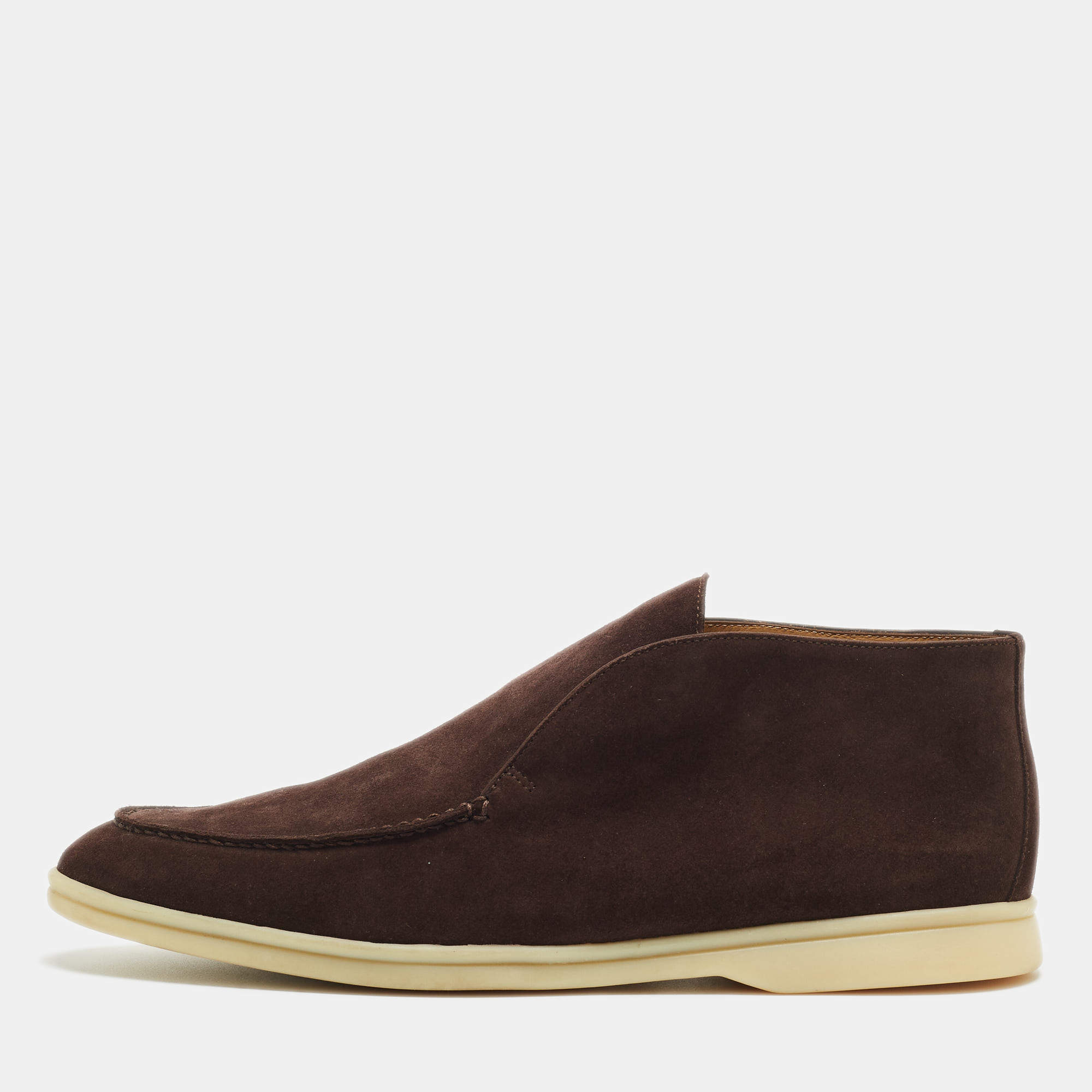 Pre Owned Loro Piana Brown Suede Open Walk Chukka Boots Size 44
