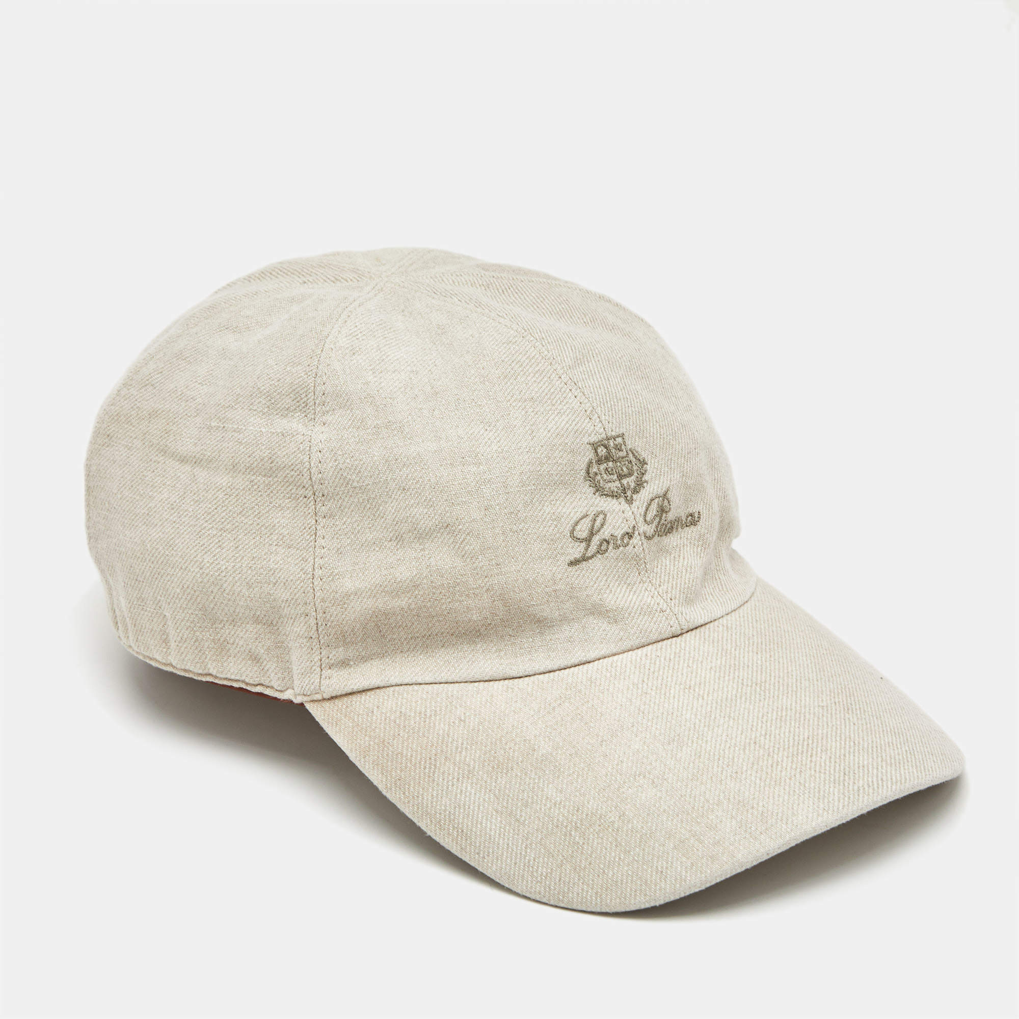 Loro Piana Beige Linen Baseball Cap XL