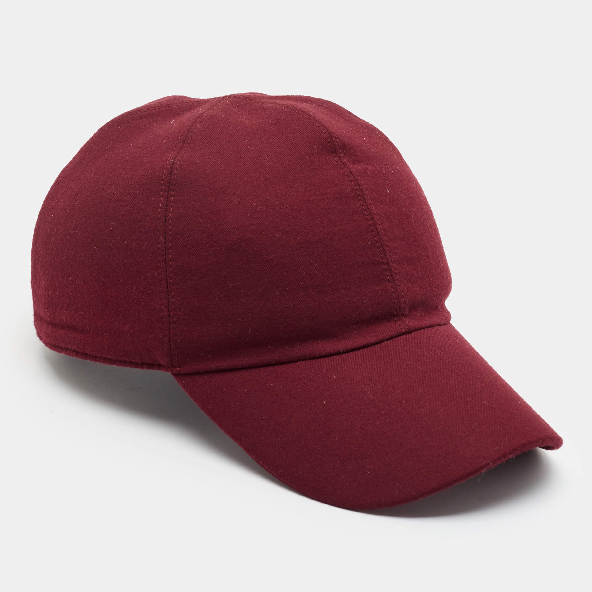 Pre Owned Loro Piana Burgundy Wool The Gift of Kings Baseball Cap L