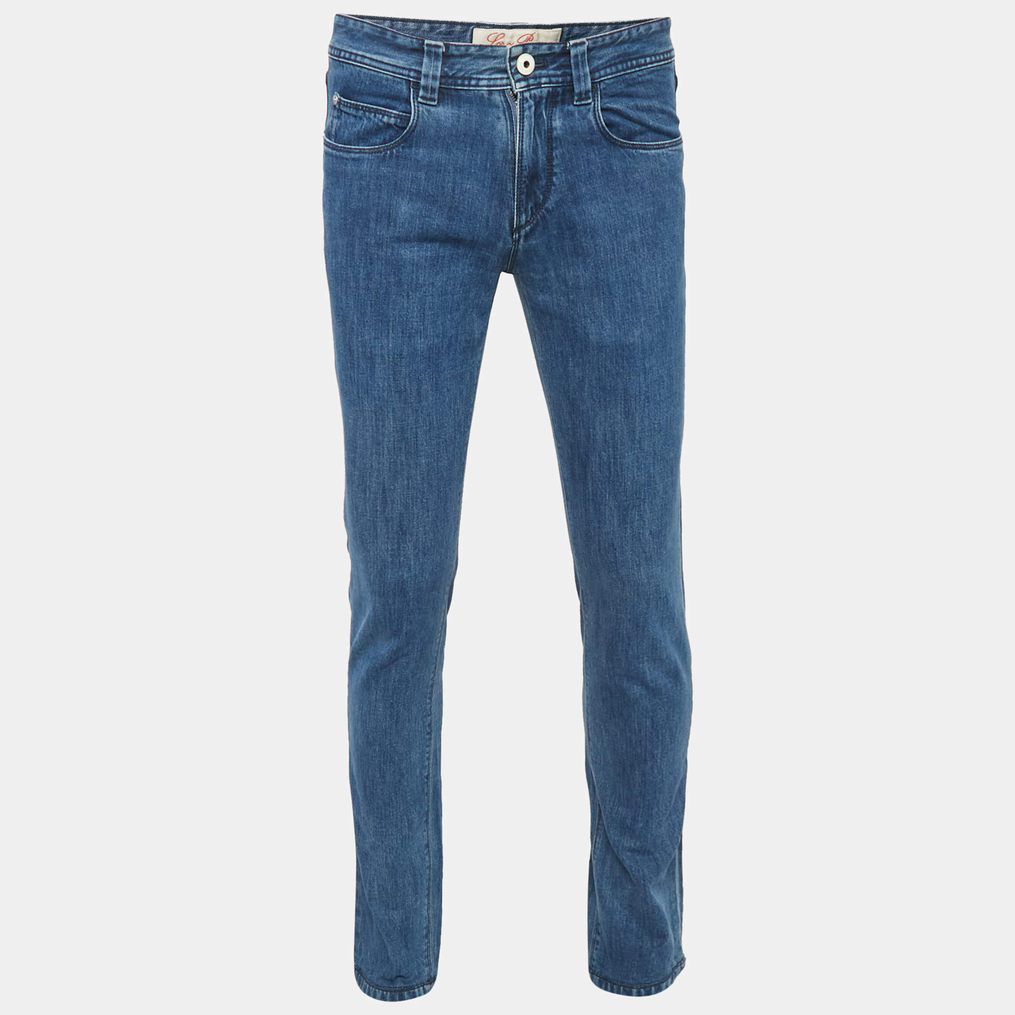 Pre Owned Loro Piana Blue Denim Tasche Slim Jeans S Waist 32"