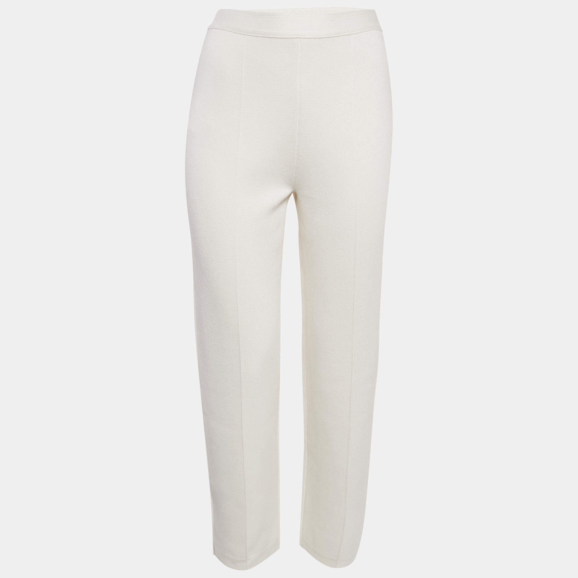 مملوكة مسبقًا Loro Piana Ivory Stretch Knit Trousers S 