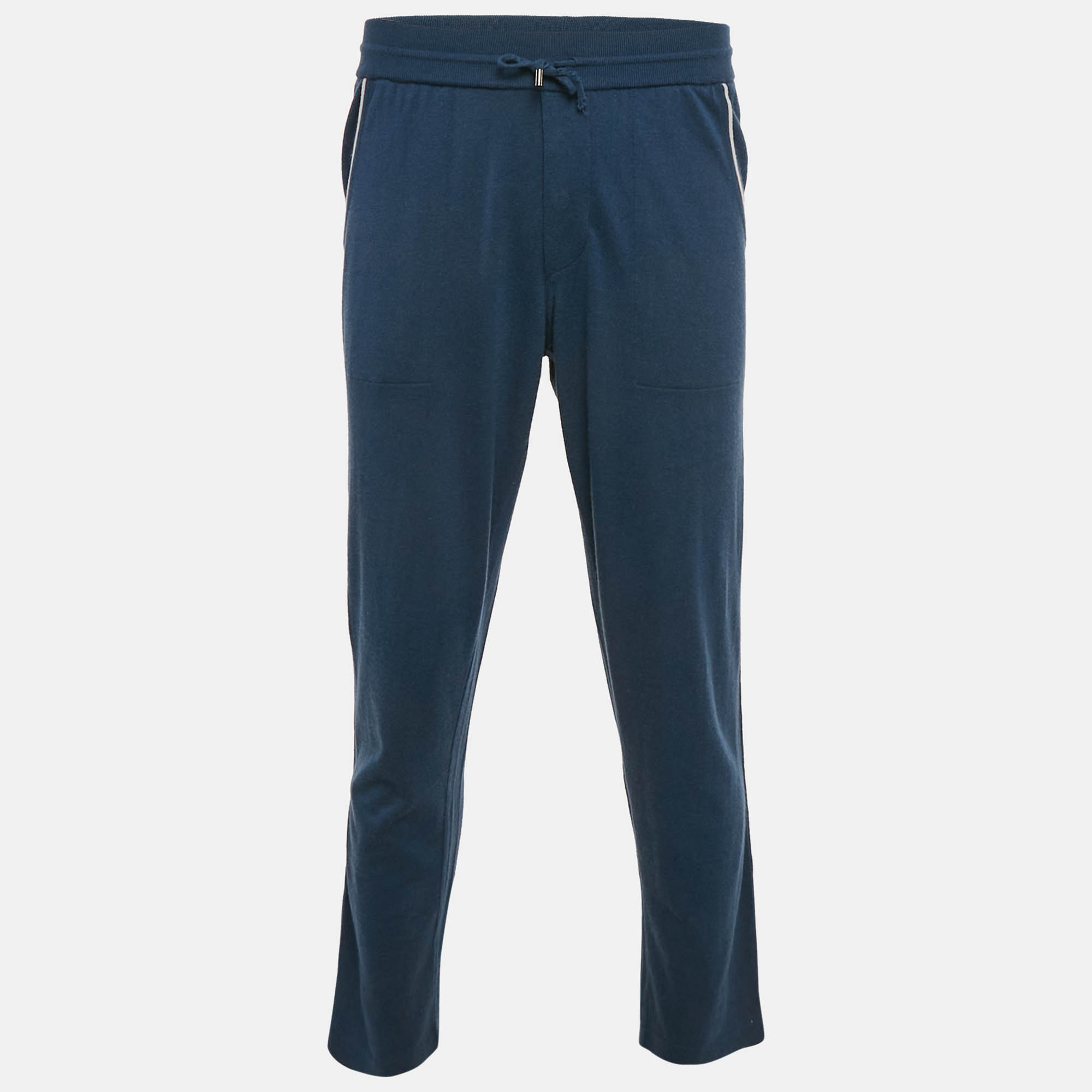 Pre Owned Loro Piana Blue Cashmere Blend Leasure Trousers M
