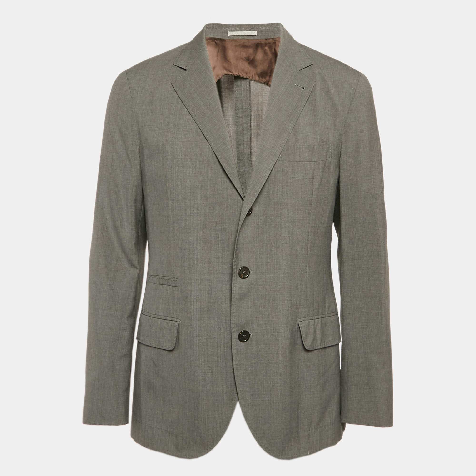 Loro Piana Grey Wool Single Breasted Blazer L