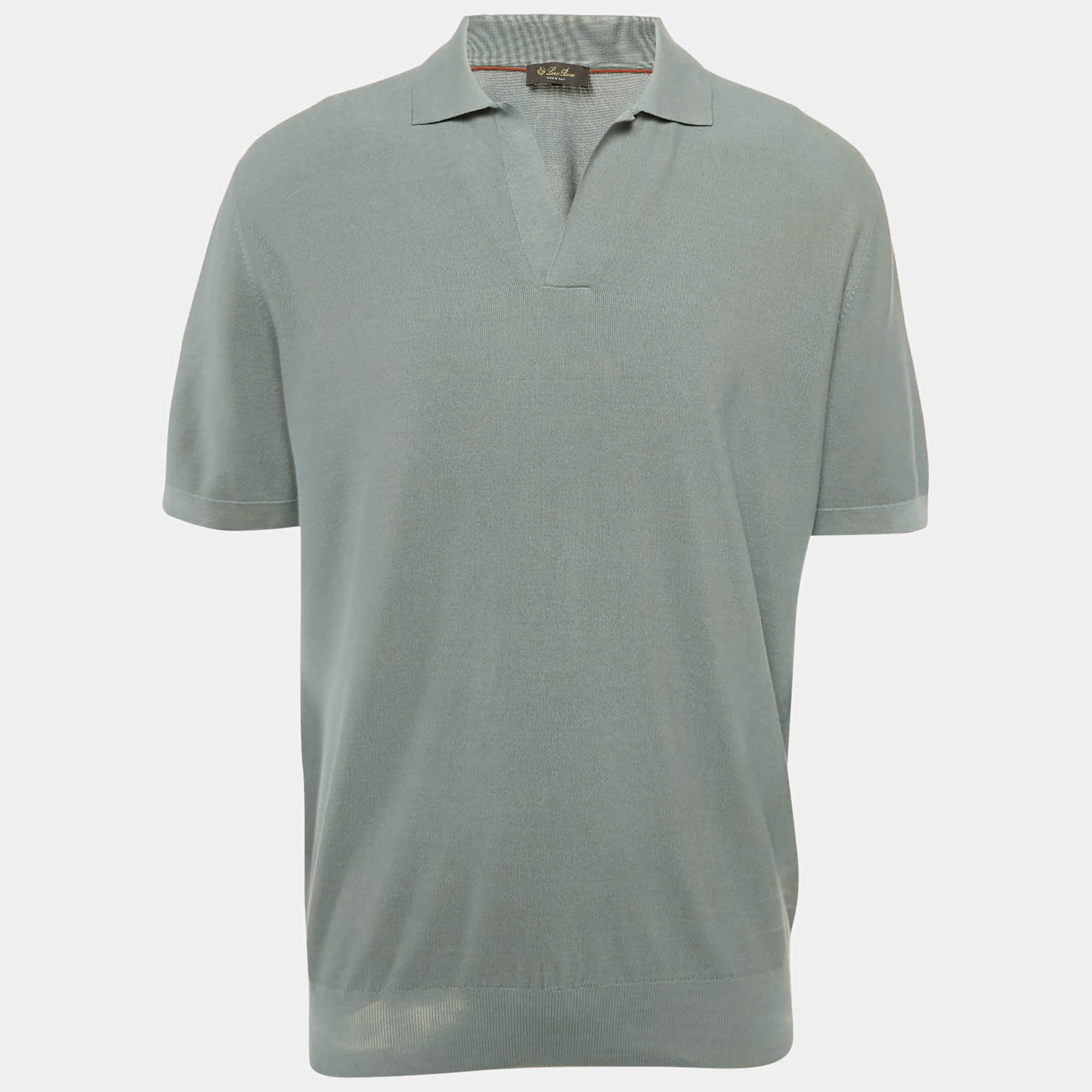 مملوكة مسبقًا تي شيرت لورو بيانا بيكيه قطن أزرق فاتح بولو مقاس كبير جدًا جدًا - إكسترا إكسترا لارج