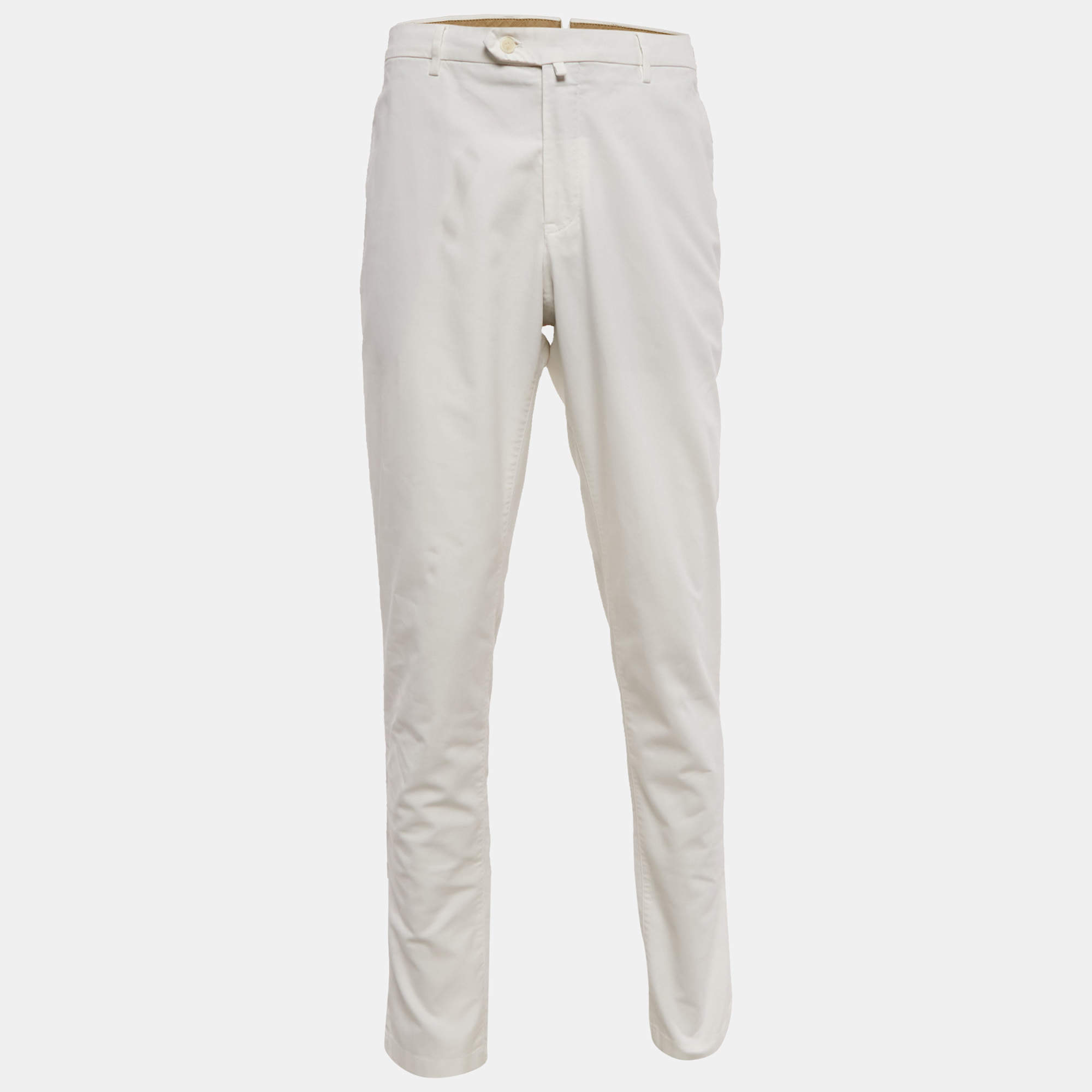 Pre Owned Loro Piana White Cotton Chino Trousers XL