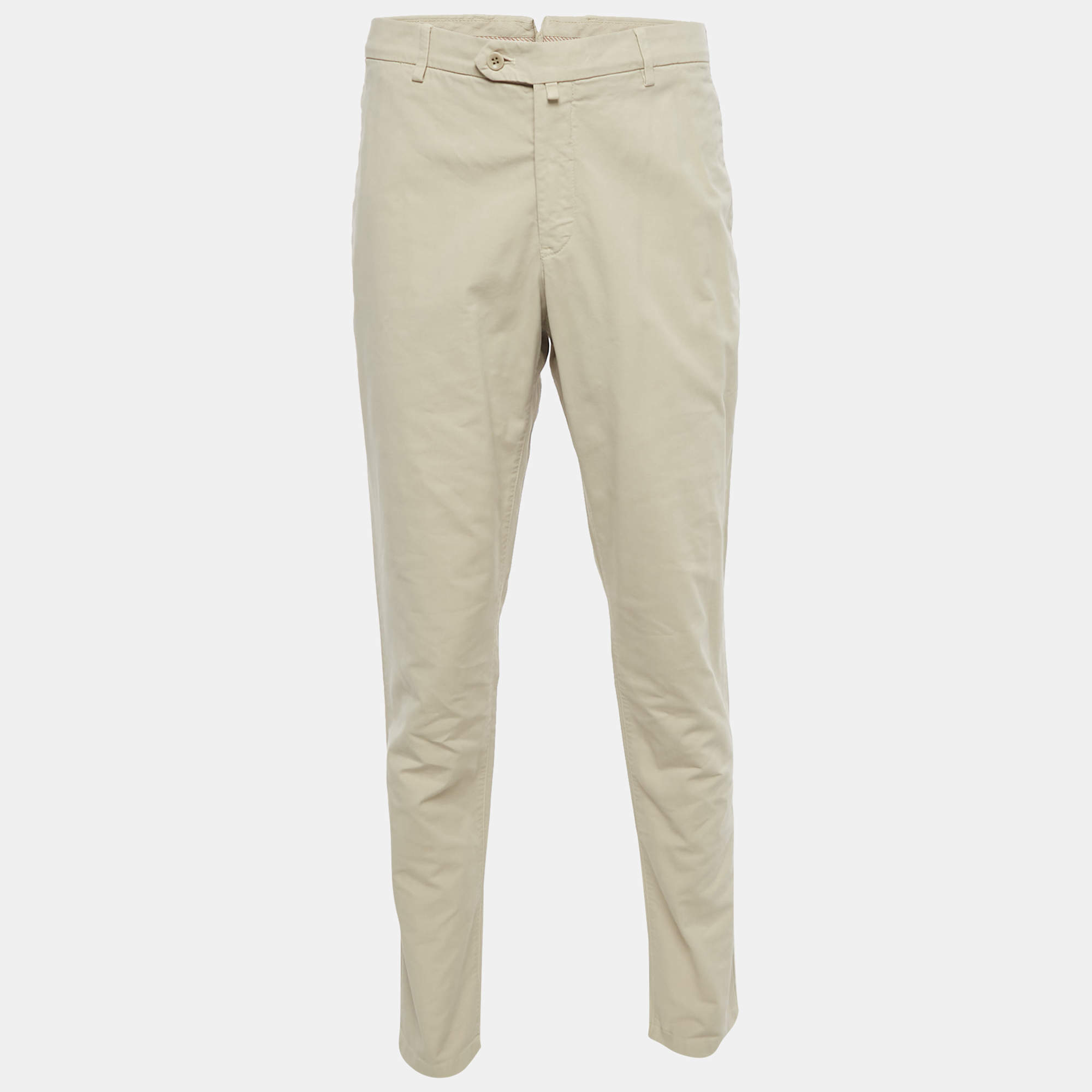 Pre Owned Loro Piana Beige Cotton Tailored Trousers XXL