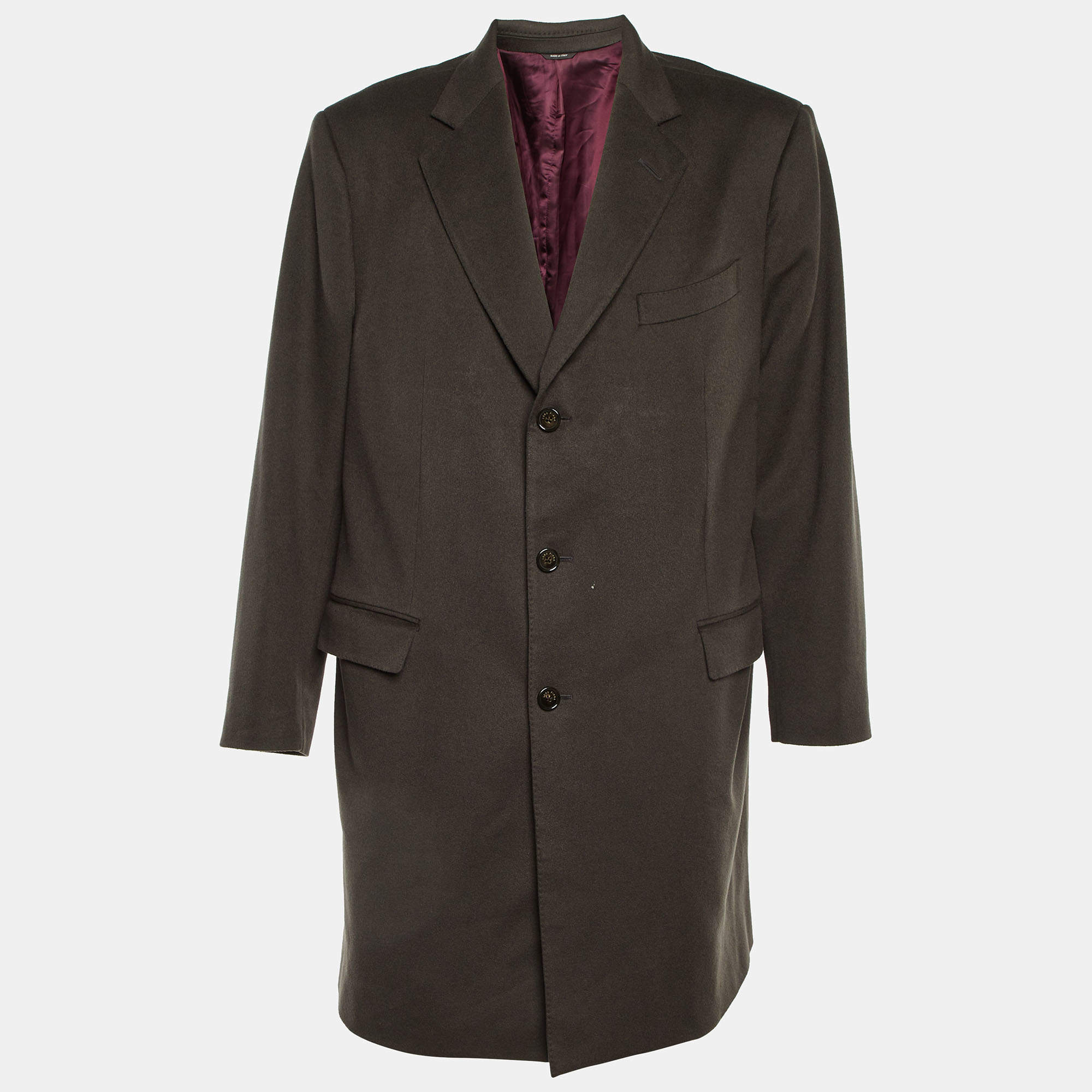 Pre Owned Loro Piana Charcoal Grey Cashmere Strom System Coat XXXL